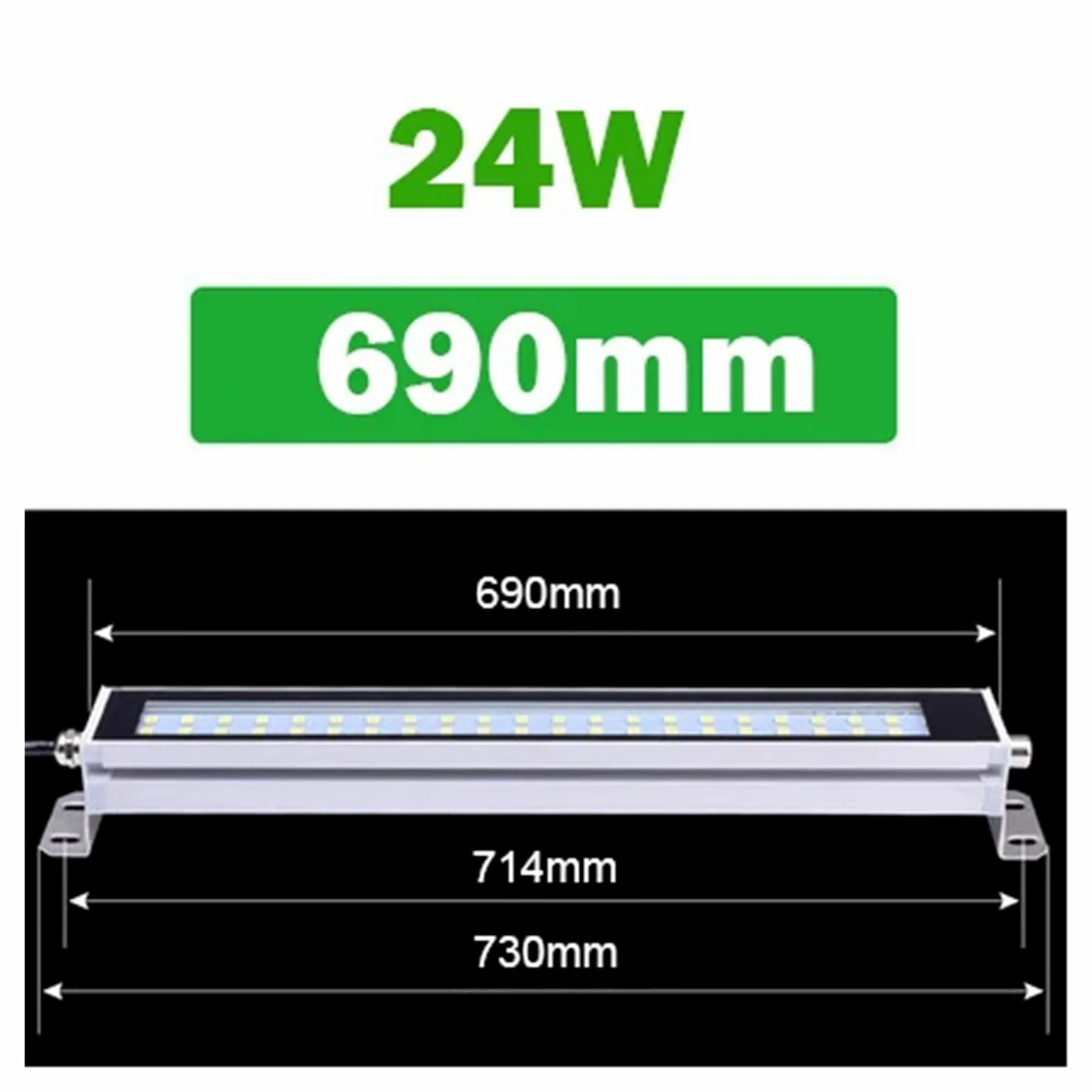5-30W LED warsztat obrabiarki świetlówka IP67 wodoodporna lampa obróbcza pyłu olejowego do tokarki CNC szlifierka Do obrabiarek(24W,24V-36V)