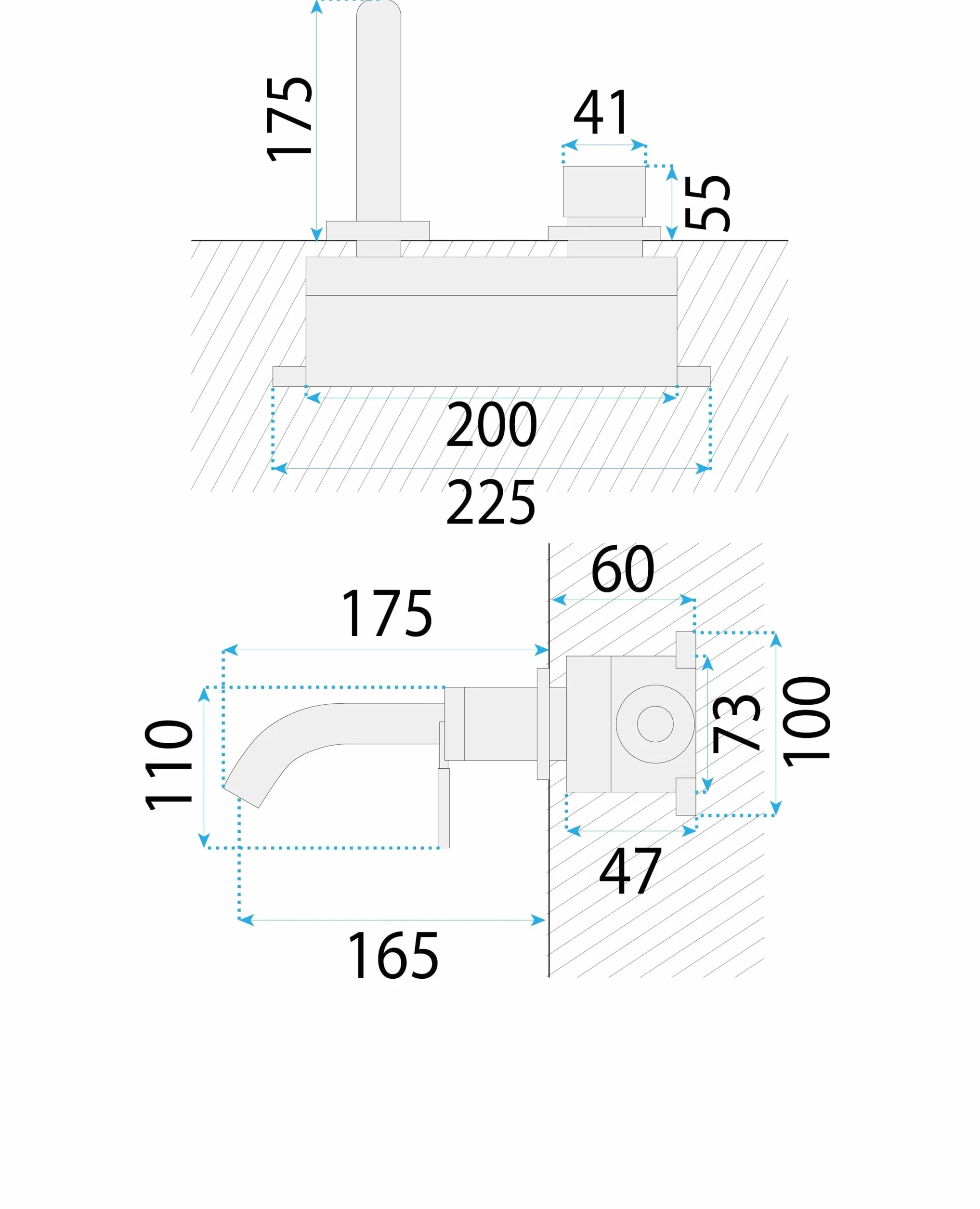 Rea Bateria Umywalkowa Podtynkowa, Argon Js-622704G + Box Złoty, 11x22,5x11cm