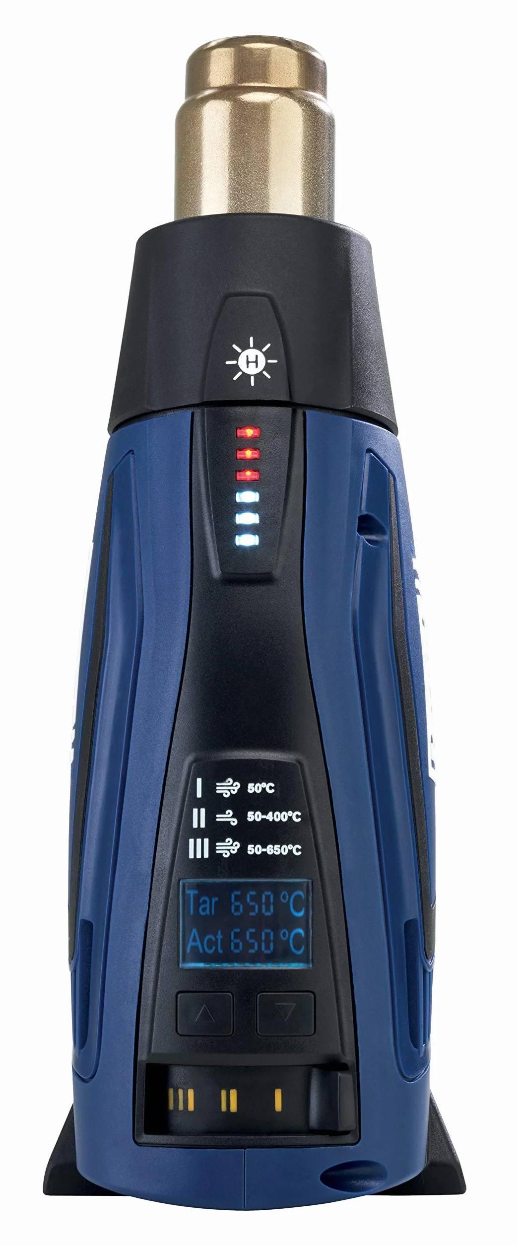 Rapid Pistolet na gorące powietrze R2200-LCD, suszarka na gorące powietrze w walizce, 2200 W, wyświetlacz LCD, 50-650°C, 250-500 l/min