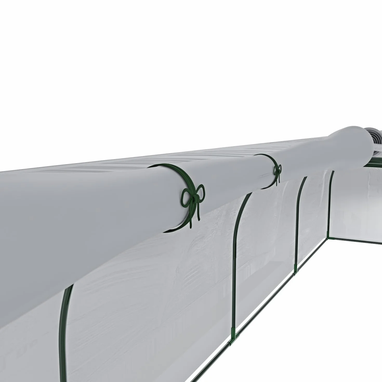Stalowa szklarnia tunelowa 295x100x80 cm przezroczysta plandeka PCV z 3 drzwiami