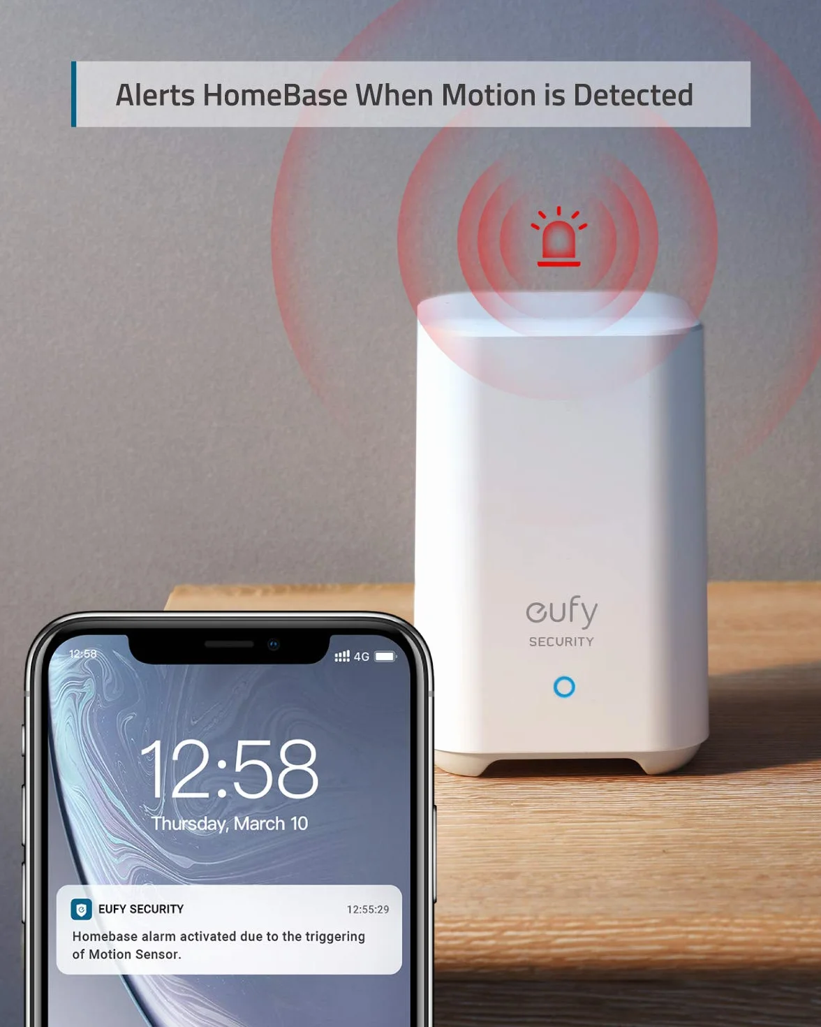 eufy Security Czujnik ruchu domowego, zasięg 100°, wykrywanie 9 m, 2 lata żywotności baterii, regulowana czułość (wymagana baza domowa)
