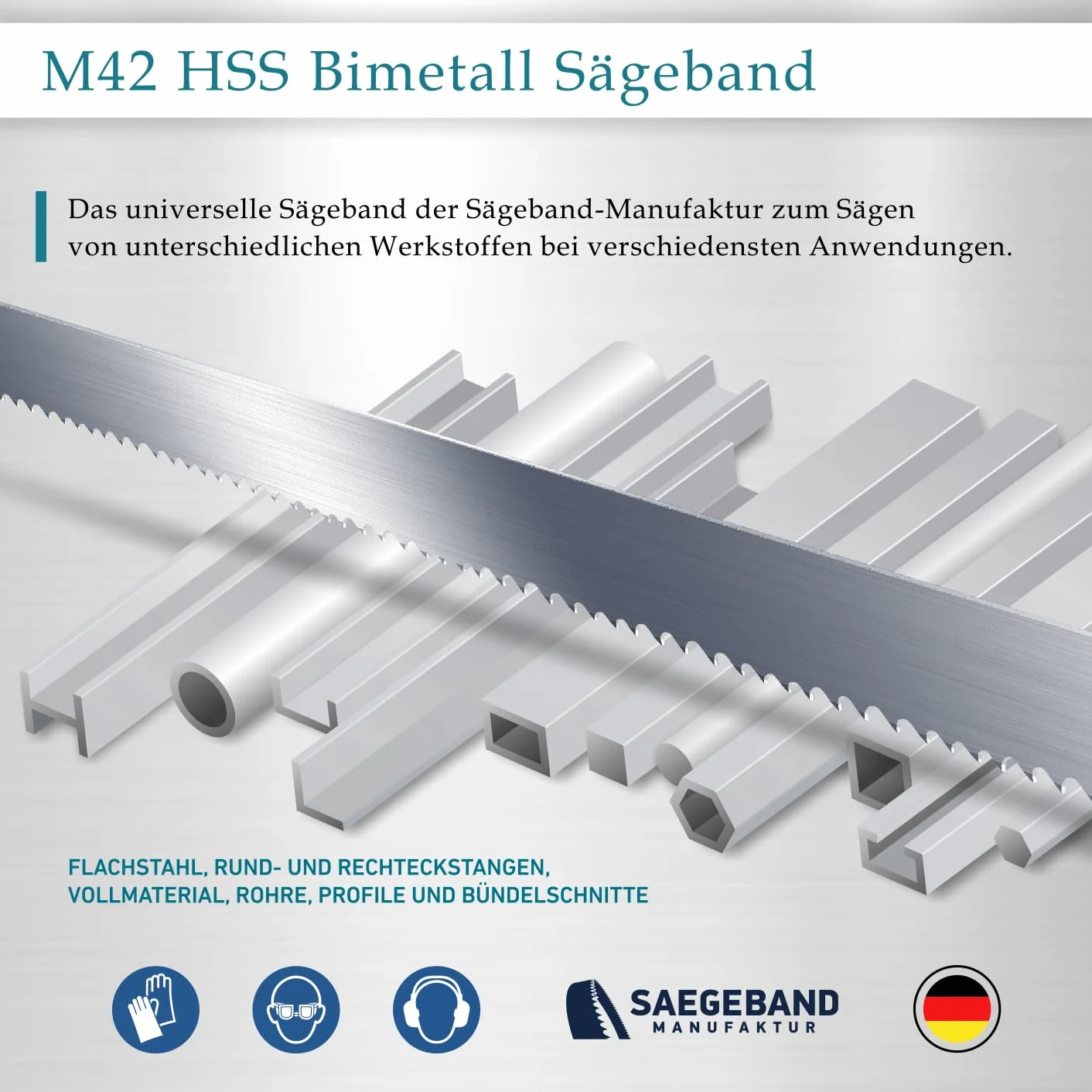 3 x M42 HSS taśma bimetaliczna 1638 x 13 x 0,9 mm z 8/12 ZpZ, brzeszczot do piły taśmowej