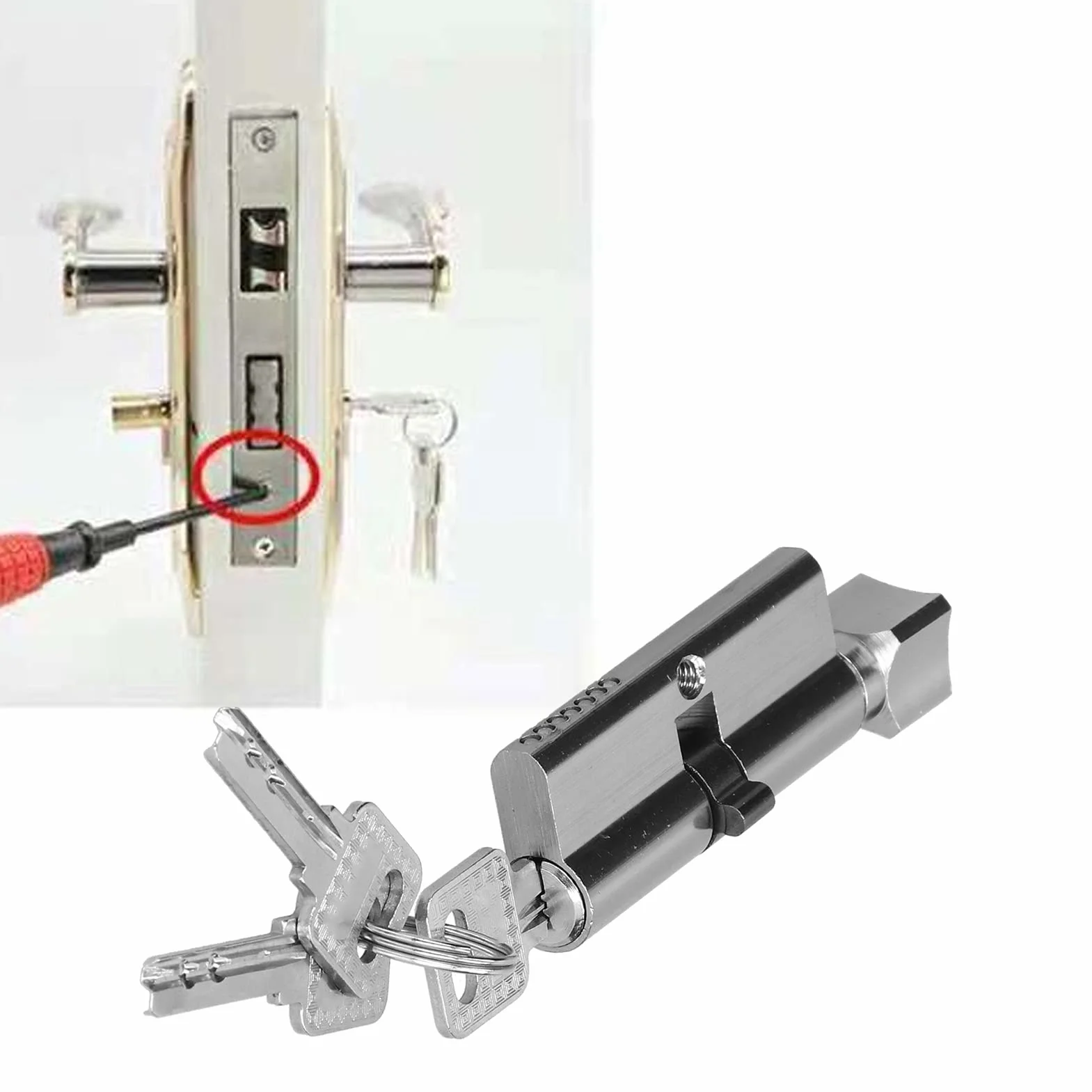 Cylinder Zamka, Części Zamienne do Zamka Drzwi Cylinder Zamka ze Stopu Aluminium i żelaza Wkładka z Rdzeniem Zamka Drzwi z Kluczem do Drzwi o Grubości 35–50 Mm