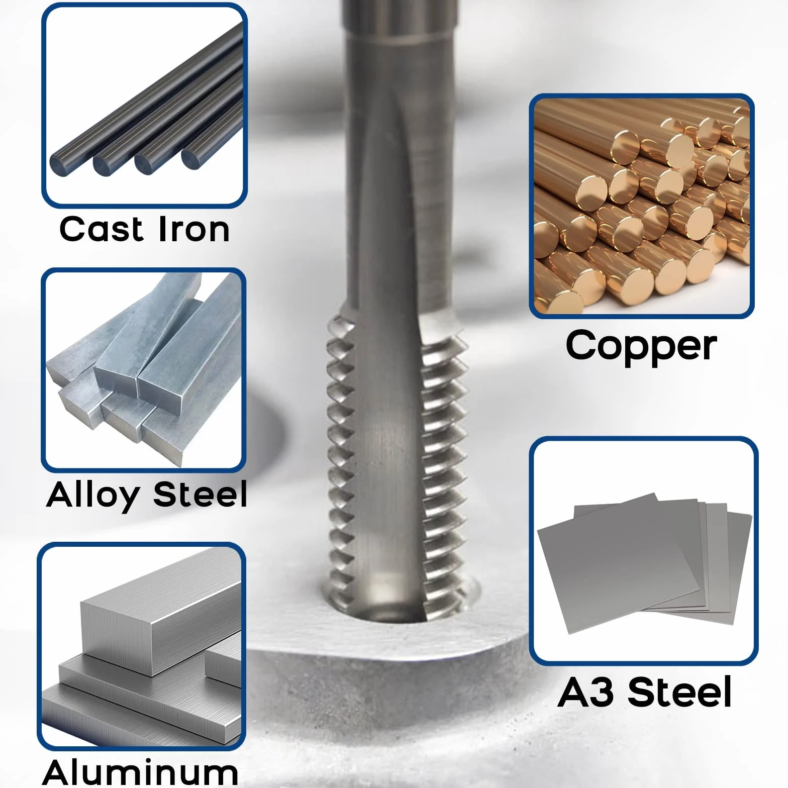 Burkit 3/4"-16 UNF Gwintownik praworęczny, HSS 3/4 x 16 UNF prosty karbowany kran maszynowy