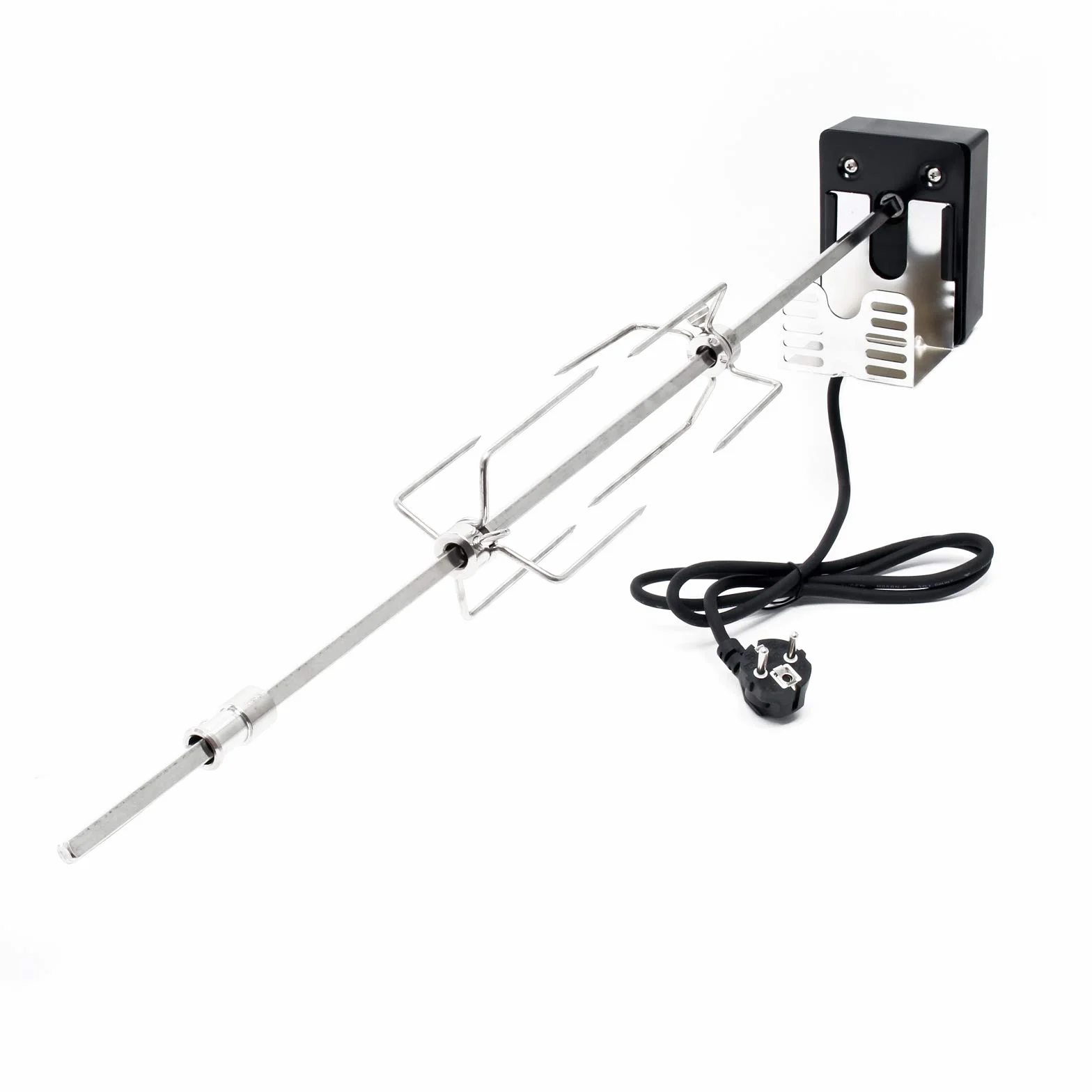 BBQ rożen obrotowy 70cm 230V stal nierdzewna 2 haki rôtisserie