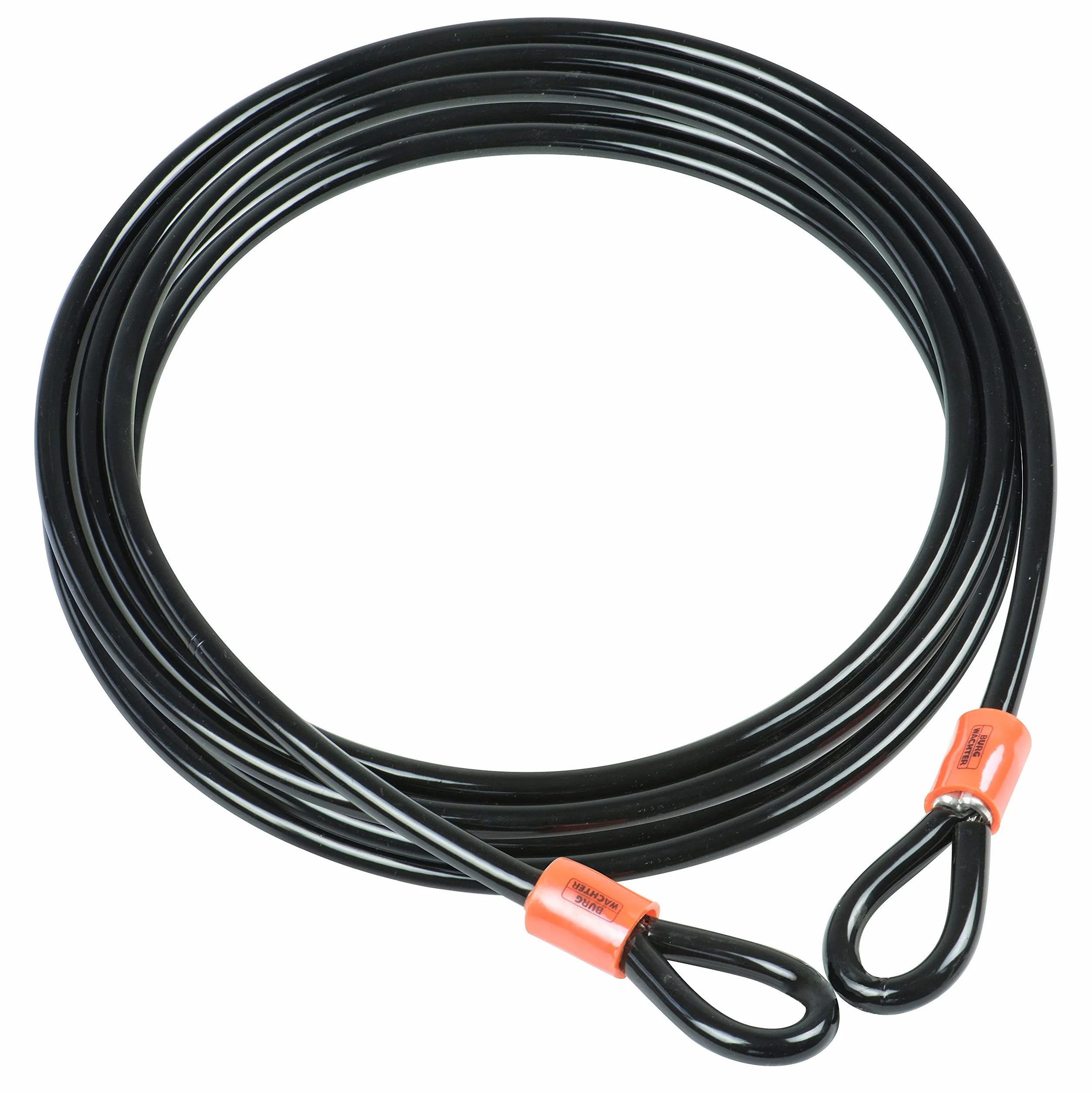 Burg-Wächter Unisex's 750 1000 podwójna pętla winyl powlekany wielokrotnie pleciony kabel stalowy, czarny, 10 mm x 10 m