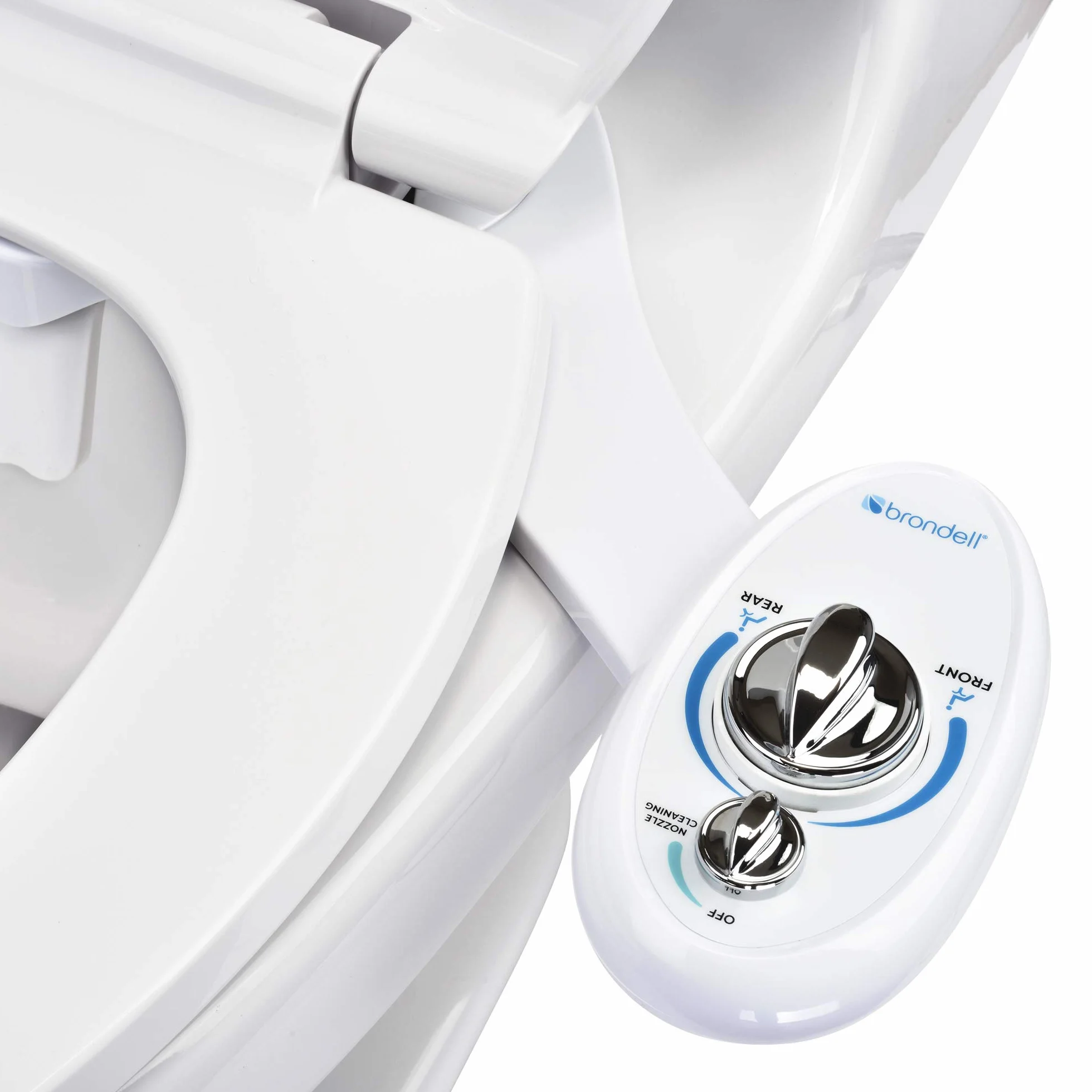Brondell LH-12 ssawka bidetu z podwójną dyszą SouthSpa - panel sterowania po lewej stronie | podwójne dysze do mycia przedniego i tylnego | podwójne dysze pozycjonowalne | Łatwa instalacja | LH-12
