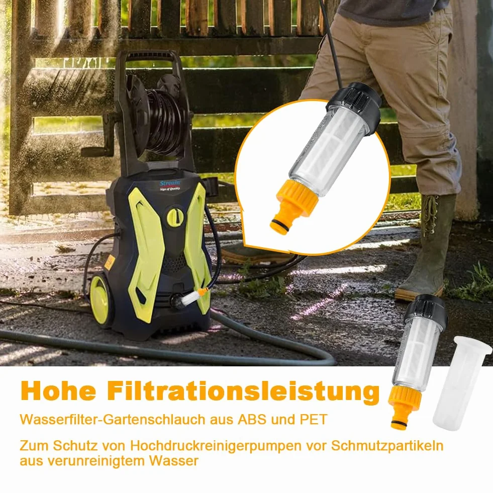 Zestaw filtrów do wody 3/4 cala z 4 wkładami i 5 adapterami do myjki wysokociśnieniowej