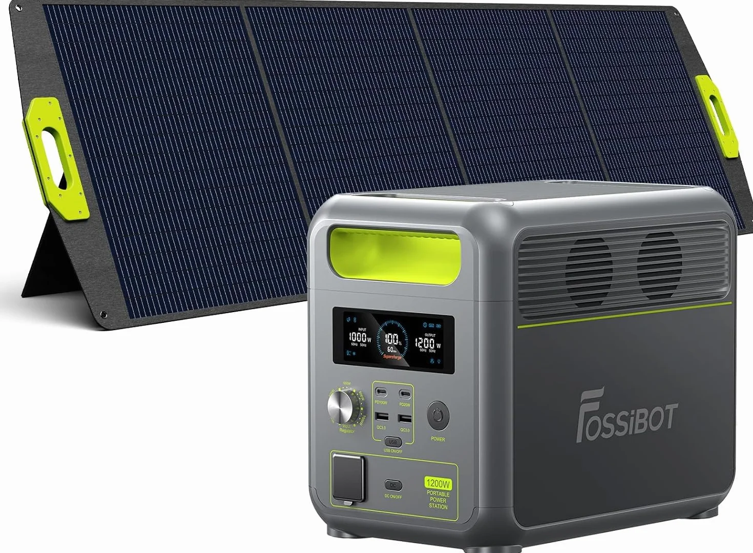 FOSSiBOT F1200 przenośna stacja zasilania 1024Wh 1200W panel słoneczny 200W