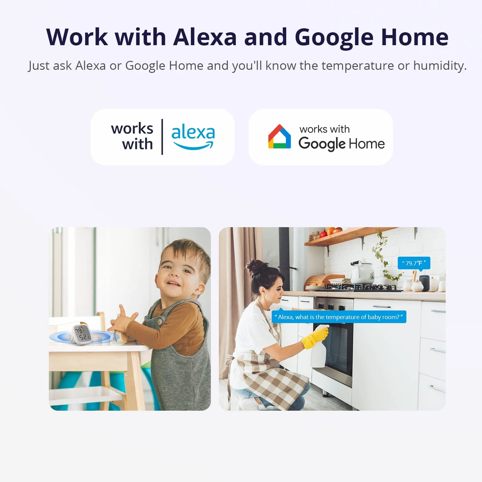 SONOFF 2Pack SNZB-02D ZigBee Mini czujnik temperatury i wilgotności termometr wewnętrzny higrometr wyświetlacz LCD kompatybilny z Alexa/Google Home