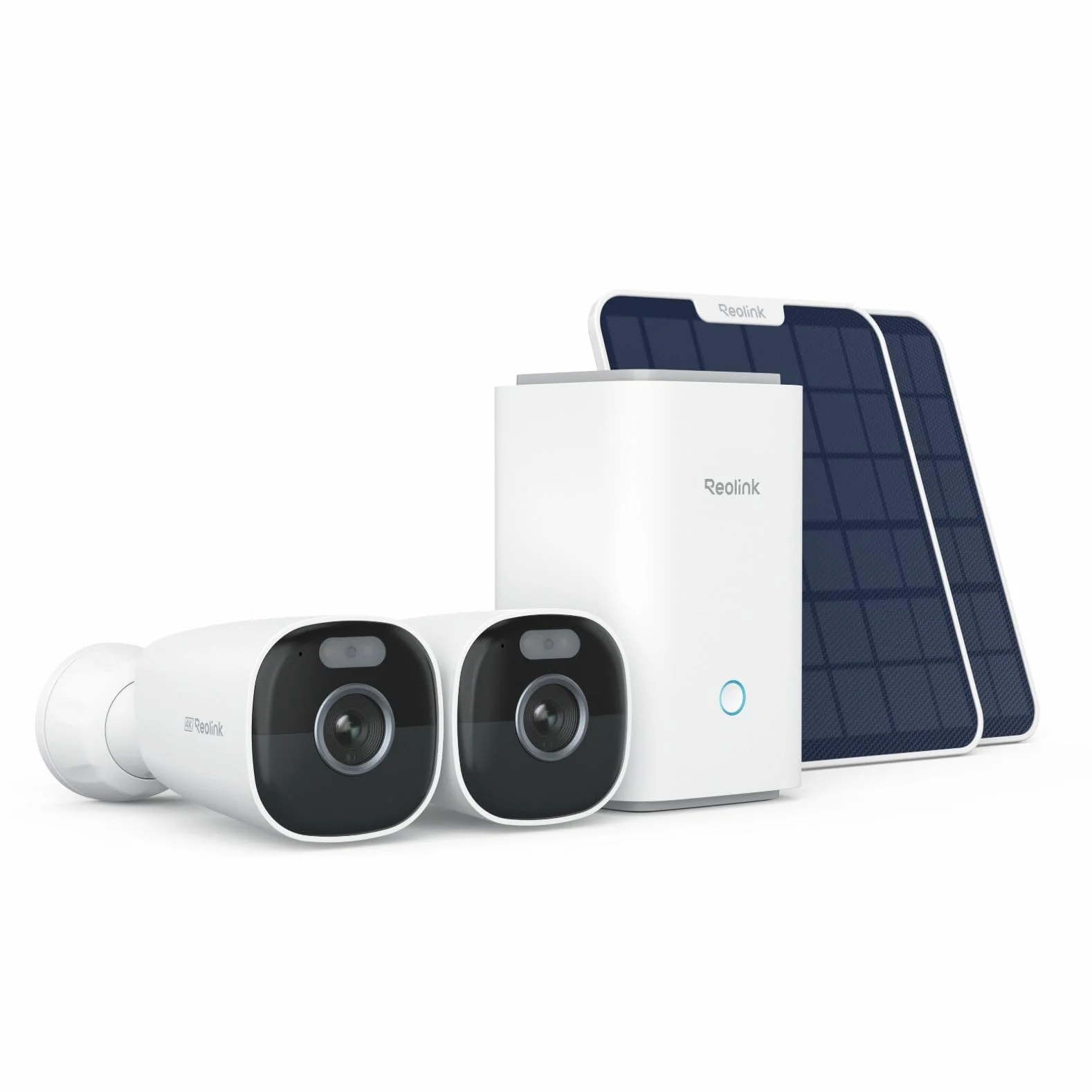 Reolink 4K Security Wireless Outdoor WiFi Surveillance Camera, 2.4/5 GHz WiFi, wykrywanie osób/pojazdów/zwierząt, brak opłat miesięcznych (Local Storage), HomeHub+2 Eco Ultra+ Solar Panel