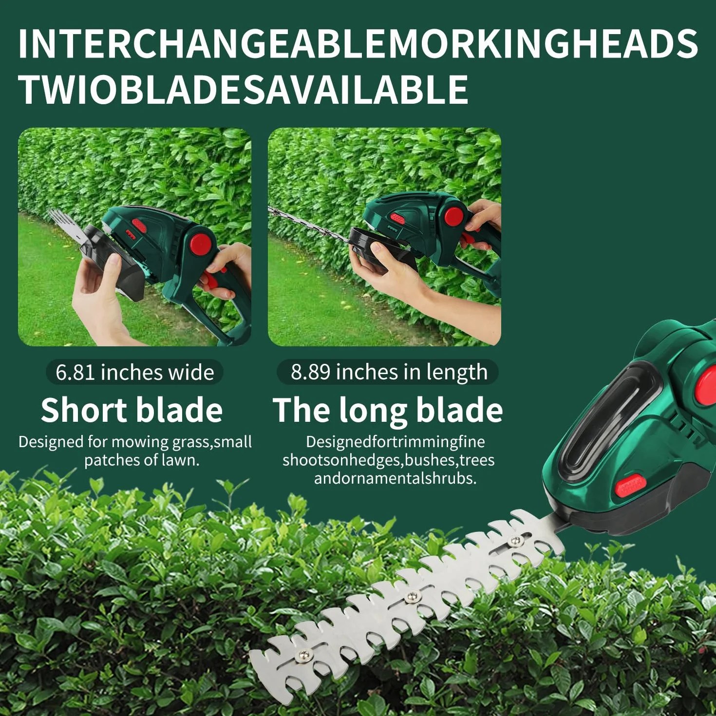 Akumulatorowe nożyce do żywopłotu 2 w 1 21 V 4,0 Ah 23 cm