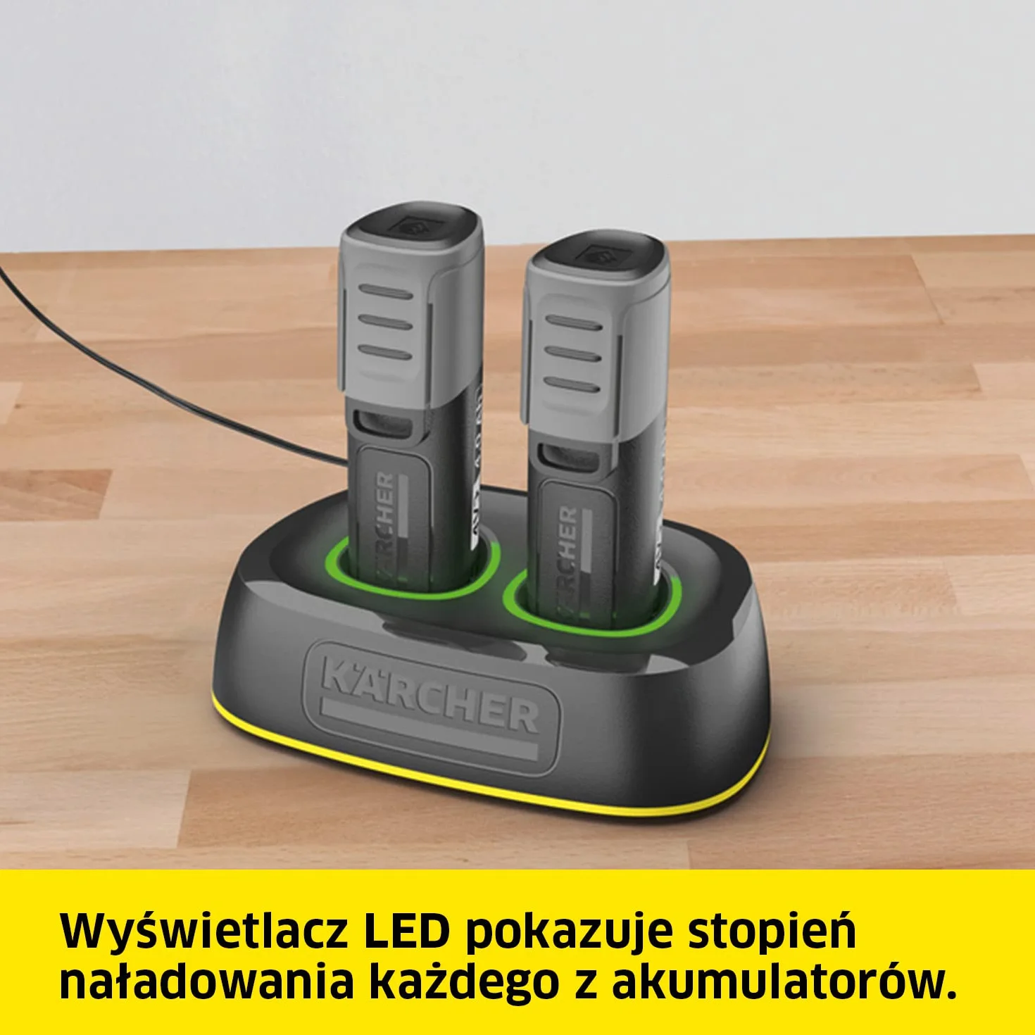 Kärcher Fast Charger Duo Battery Power Szybka ładowarka 4 V, maks. prąd ładowania: 2 x 2,5 A, wyświetlacz LED