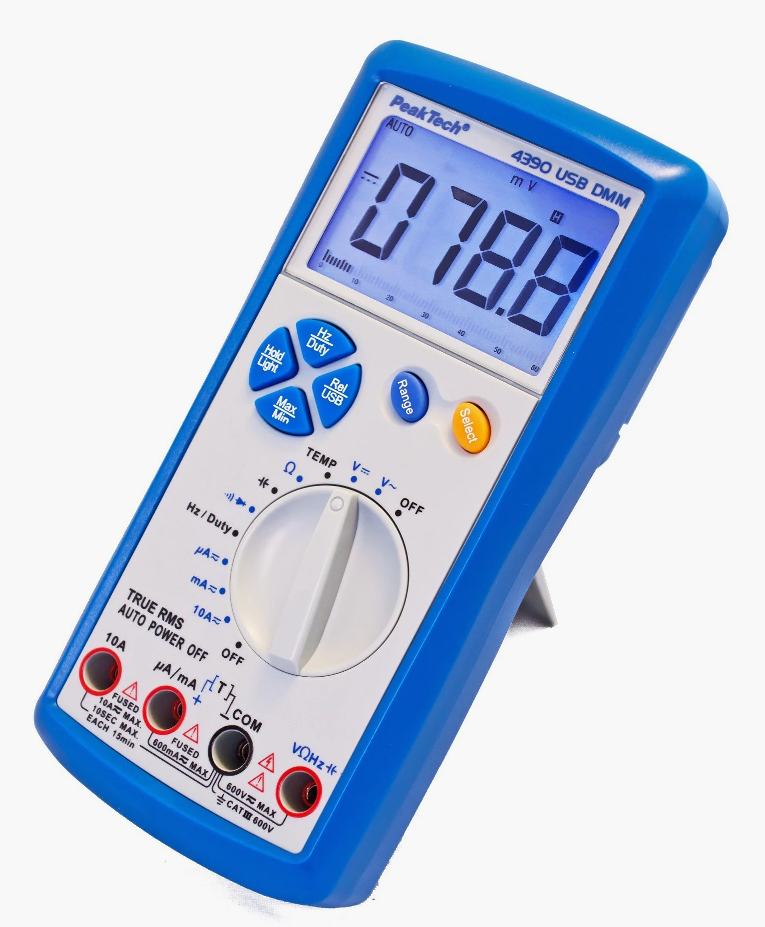 PeakTech P 4390 - Multimetr Cyfrowy ~ 6.000 zliczeń ~ 600V AC/DC ~ 10A AC/DC - z USB