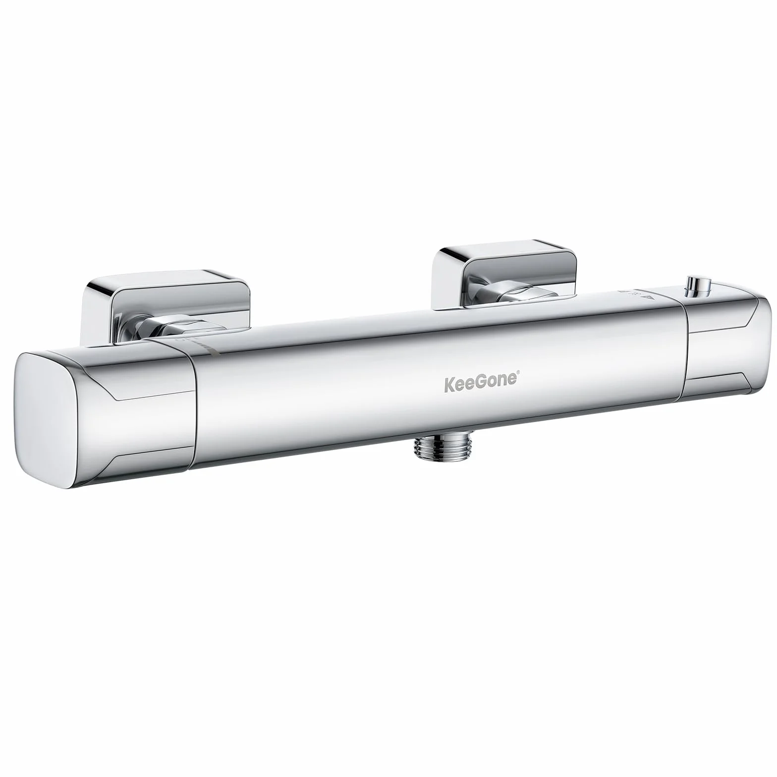 Bateria prysznicowa termostat – bateria prysznicowa z blokadą bezpieczeństwa 38°C, bateria wannowa z termostatem, chromowana