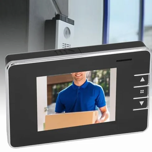 Kamera z Wizjerem do Drzwi, Cyfrowy Dzwonek Wideo z 2-kierunkowym Dźwiękiem, Noktowizorem, Ekranem LCD i Szerokim Kątem 120 Stopni, Cyfrowa Kamera do Drzwi, Kamera z Wizjerem