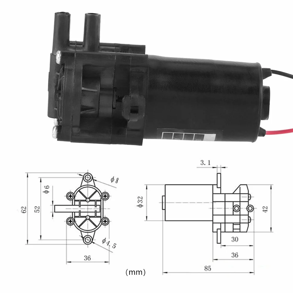ZC-A210 12V Mini Plastikowa, Wysokowydajna, Samozasysająca Pompa Wodna Pompa Zębata DC