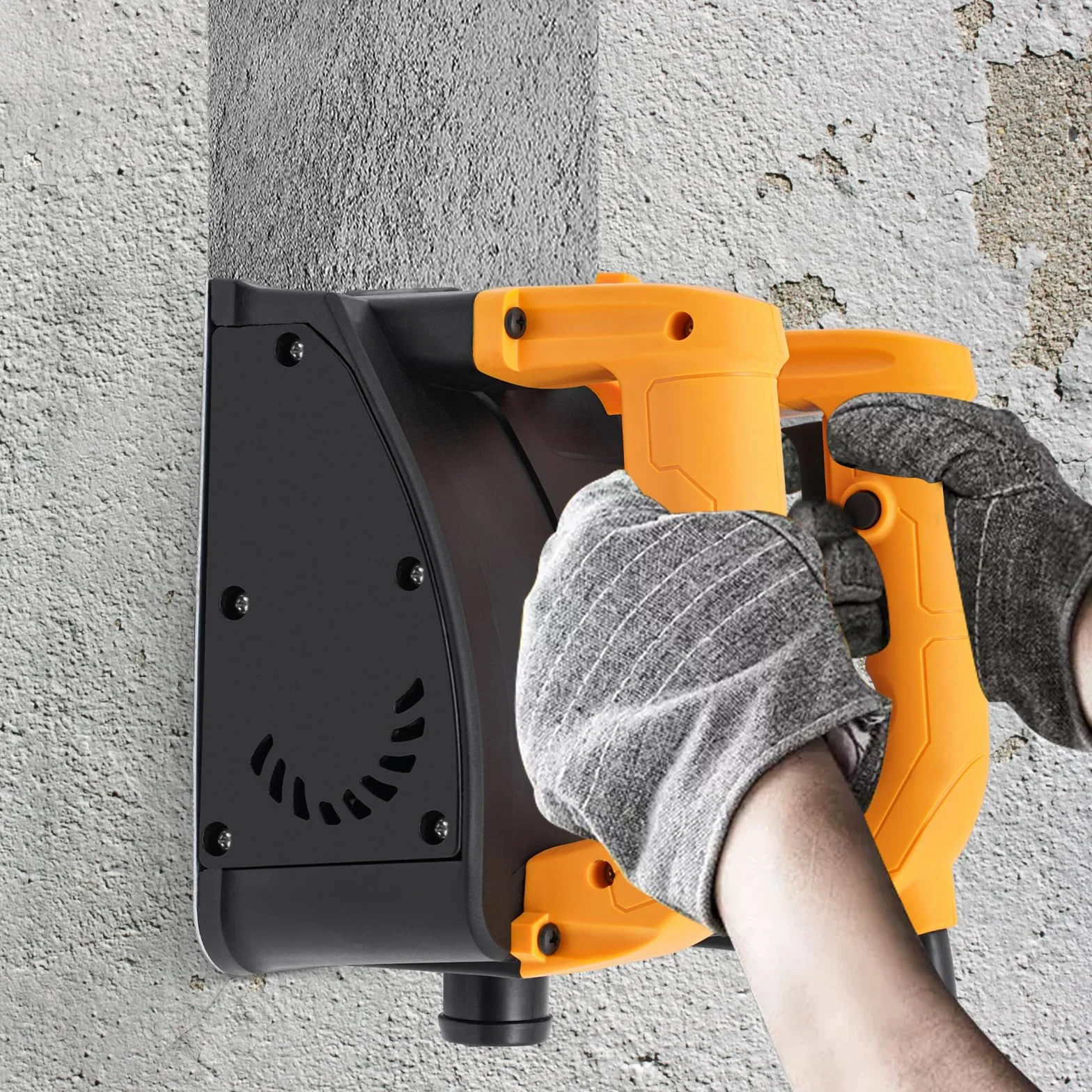 Frezarka do betonu 1200 W, bruzdownica 4000 obr./min, regulowana głębokość 1-4 mm, frez szczelinowy do łopatek tynku piaskowego i cementowych, ścian szpachlowych (zwykły nóż)