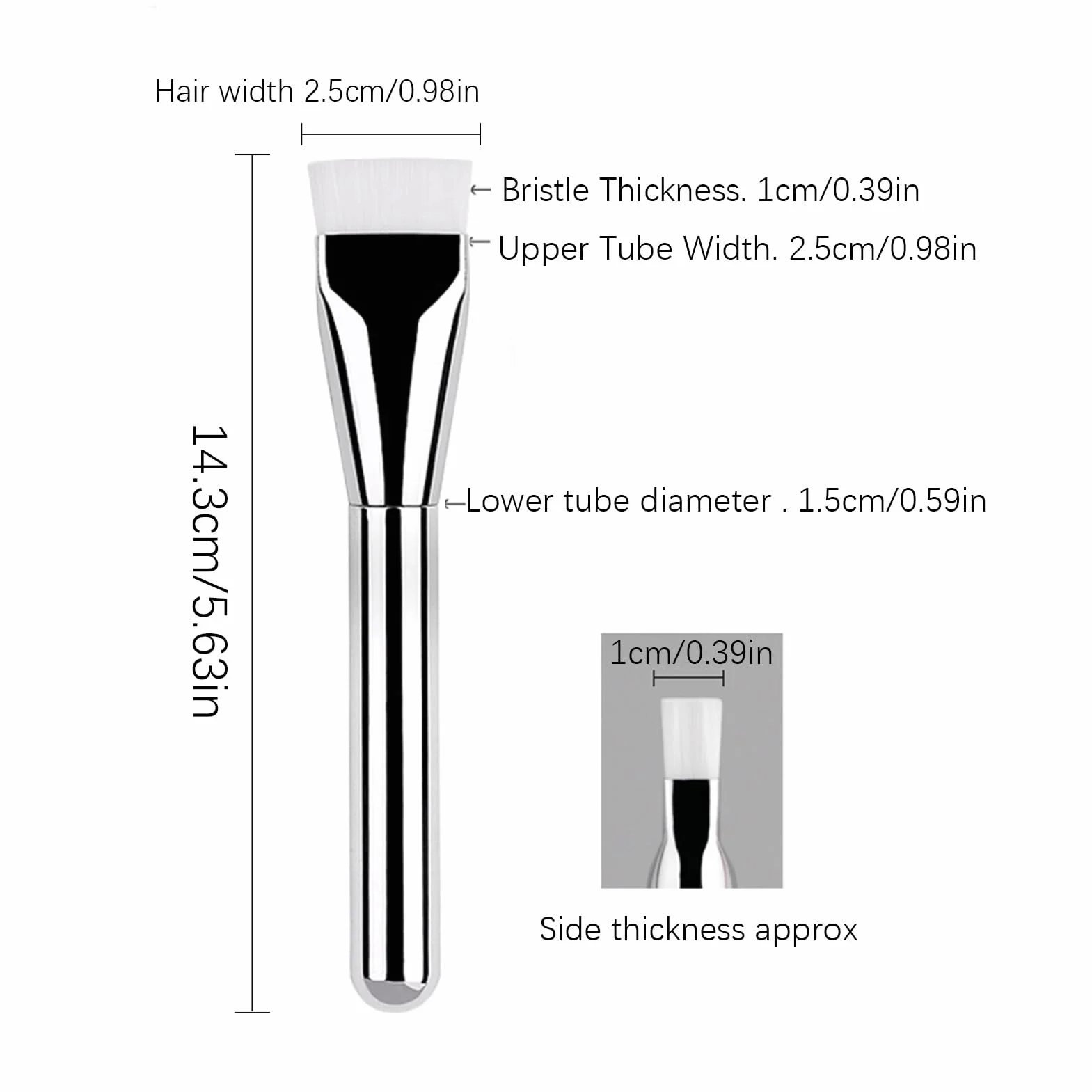 Foundation Brush, Flat Top Brushes, 5.63 Inches Portable Ultra Thin Design with Concealer Pad, Flattop Makeup Tool for Buffing, Blending, Face, Cheeks, Nose, Beauty Routine, Cosmetics