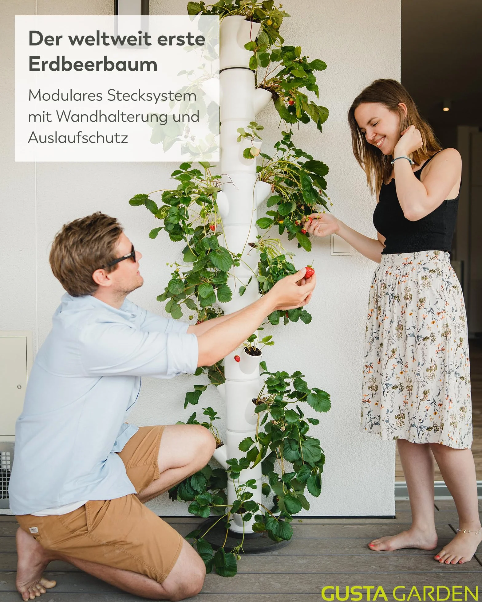Gusta Garden Sissi Strawberry Infinity donica na rośliny antracyt/szary wieża roślinna podwyższona grządka na truskawki