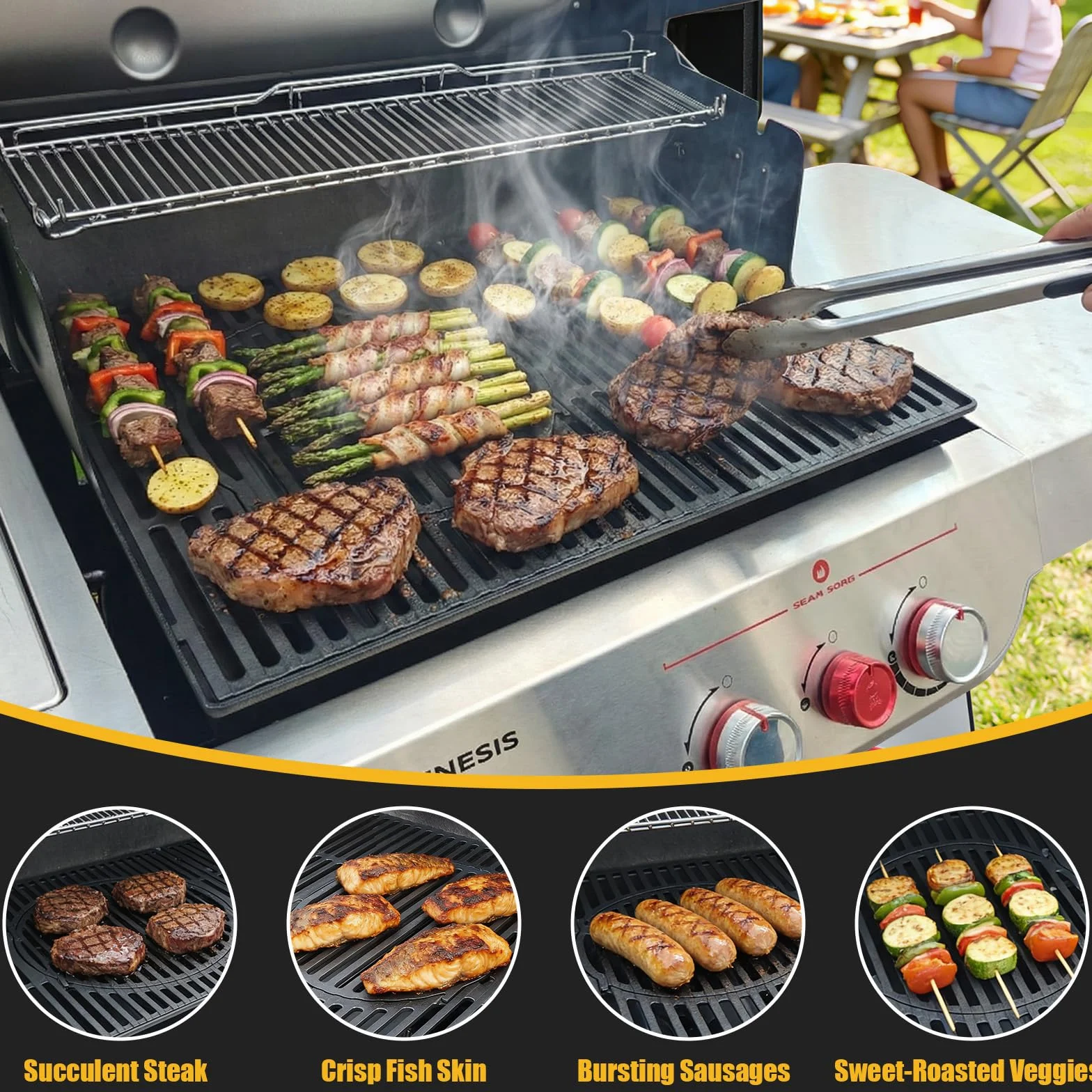 GFTIME Switch Grid system rusztu 43 x 42 cm do Enders Chicago 3, ruszt do grillowania, części zamienne