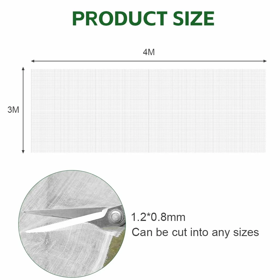 AOOWU Siatka przeciw owadom 3 x 4 m ogrodowa ochronna DIY