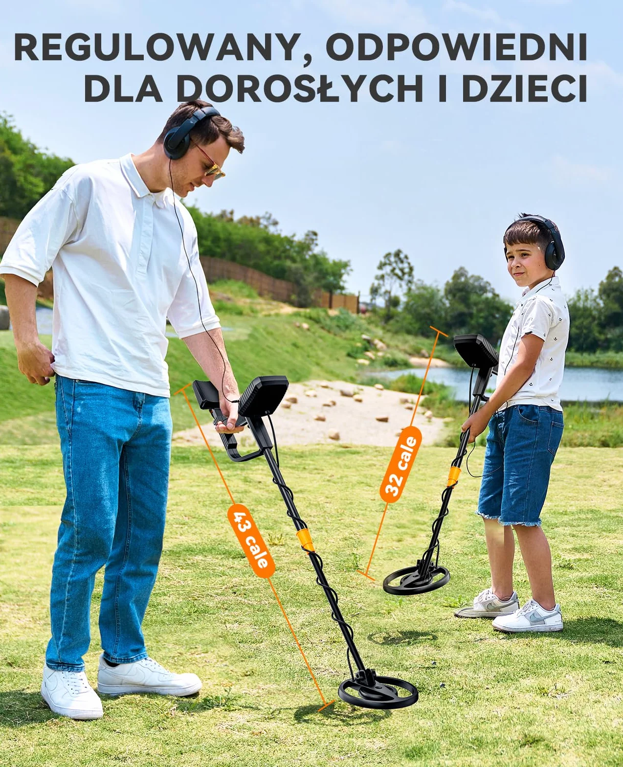 SUNPOW Profesjonalny Wykrywacz Metali 4 Tryby LCD Zestaw Kompletny
