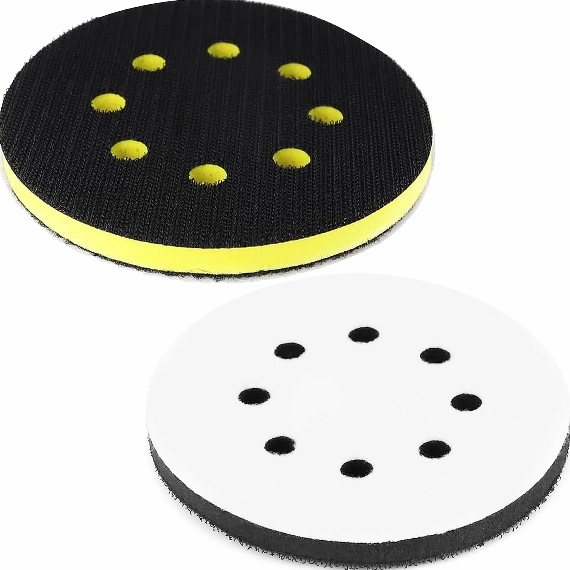 2 szt. wysoce elastyczna gąbka o grubości 125 mm, podkładka piankowa do szlifierki mimośrodowej, 125 mm, podkładka podpierająca na rzep do szlifierek mimośrodowych (8 otworów)