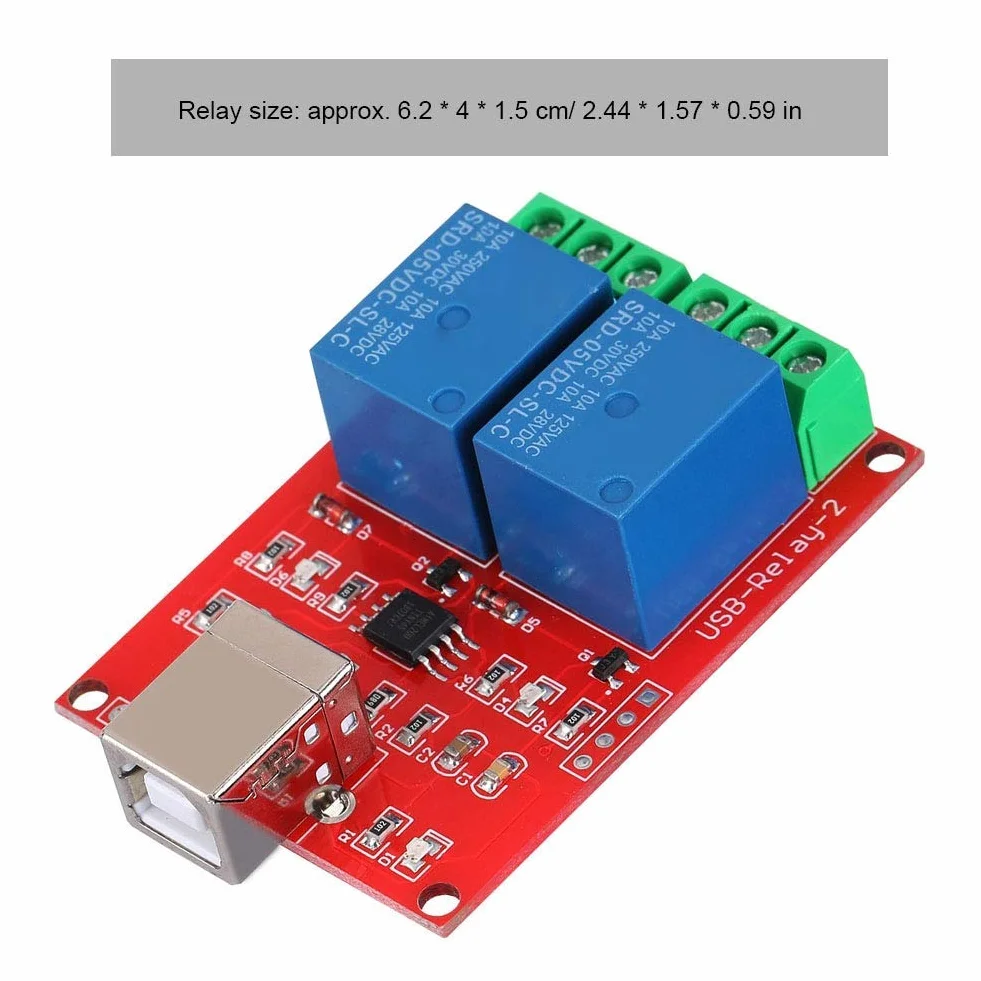 Przekaźnikowy przełącznik sterujący USB Moduł PC USB inteligentny kontroler USB 2-kanałowy 5 V, system wsparcia: dla systemu XP 32 bit, 64 bit