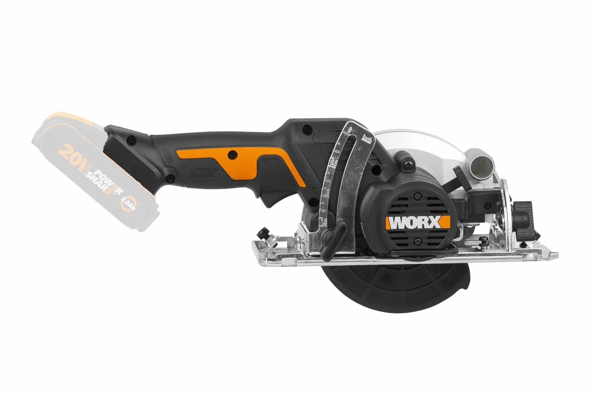 WORX WX531.9 Ręczna Pilarka Tarczowa 20 V, Bezszczotkowa Piła Tarczowa do Precyzyjnego, Prostego Cięcia, bez Wysiłku Tnie Drewno, Metal, Płytki i Plastik, bez Akumulatora i Ładowarki