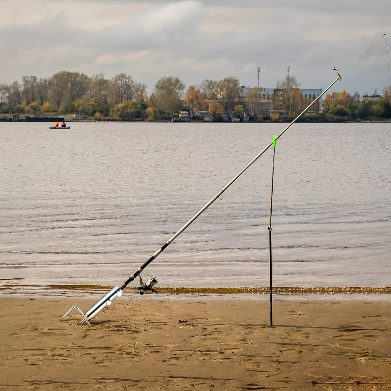 Stojak na parasol ogrodowy z trzpieniem trawnikowym, uchwyt do wbijania w ziemię