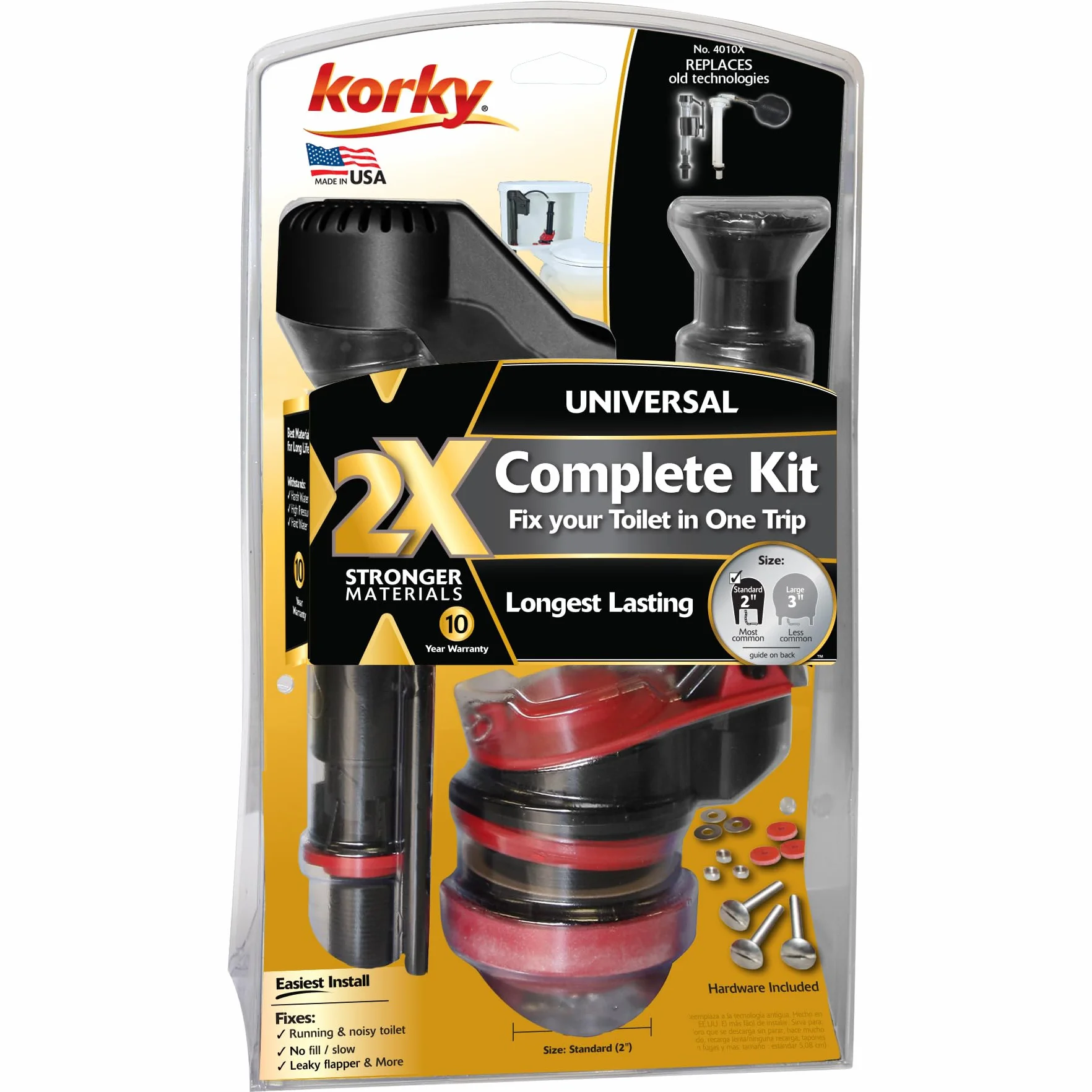 Korky 4010XP zestaw naprawczy toalety, czarny