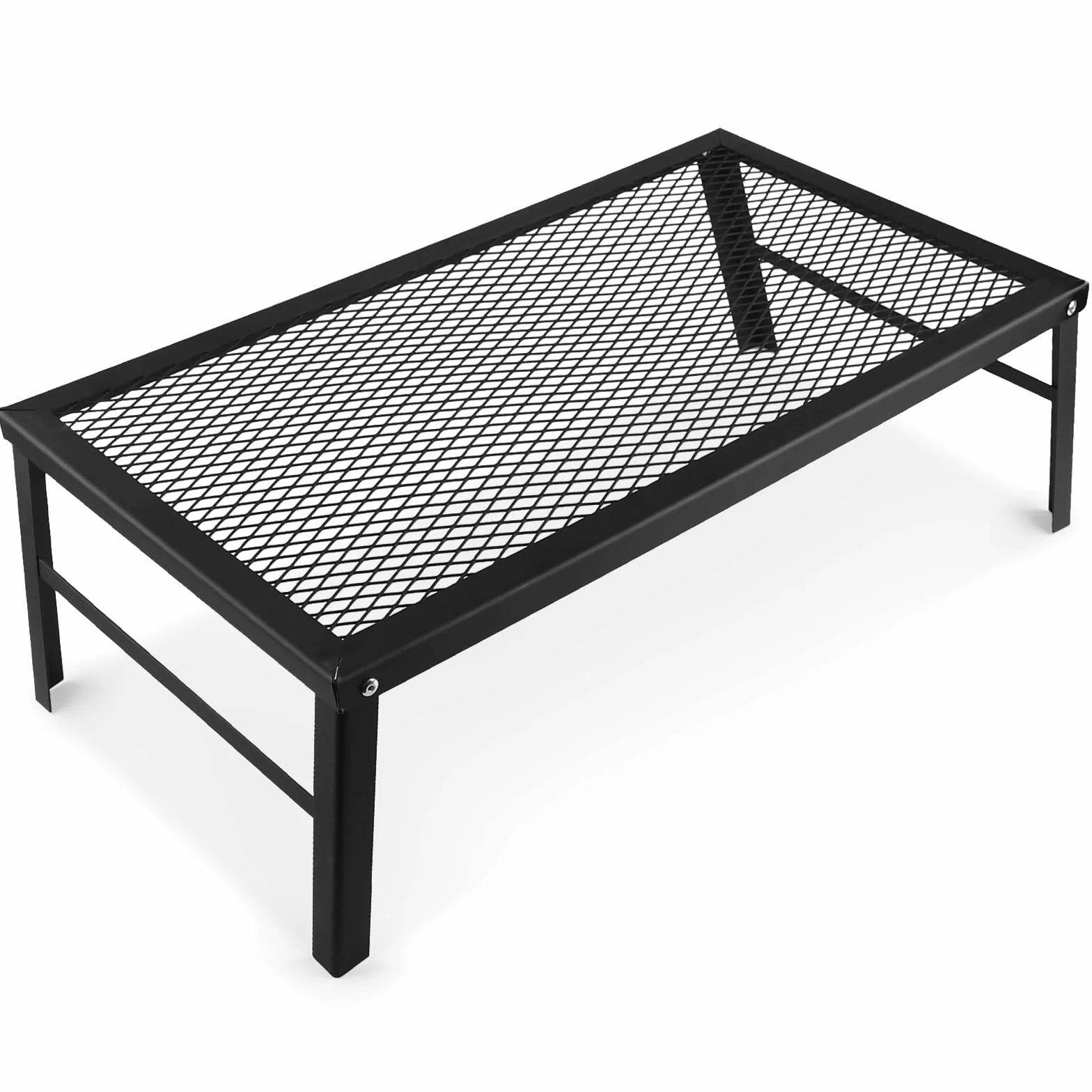 DBREAKS Składany grill na ognisko 55 x 30 x 20 cm czarny