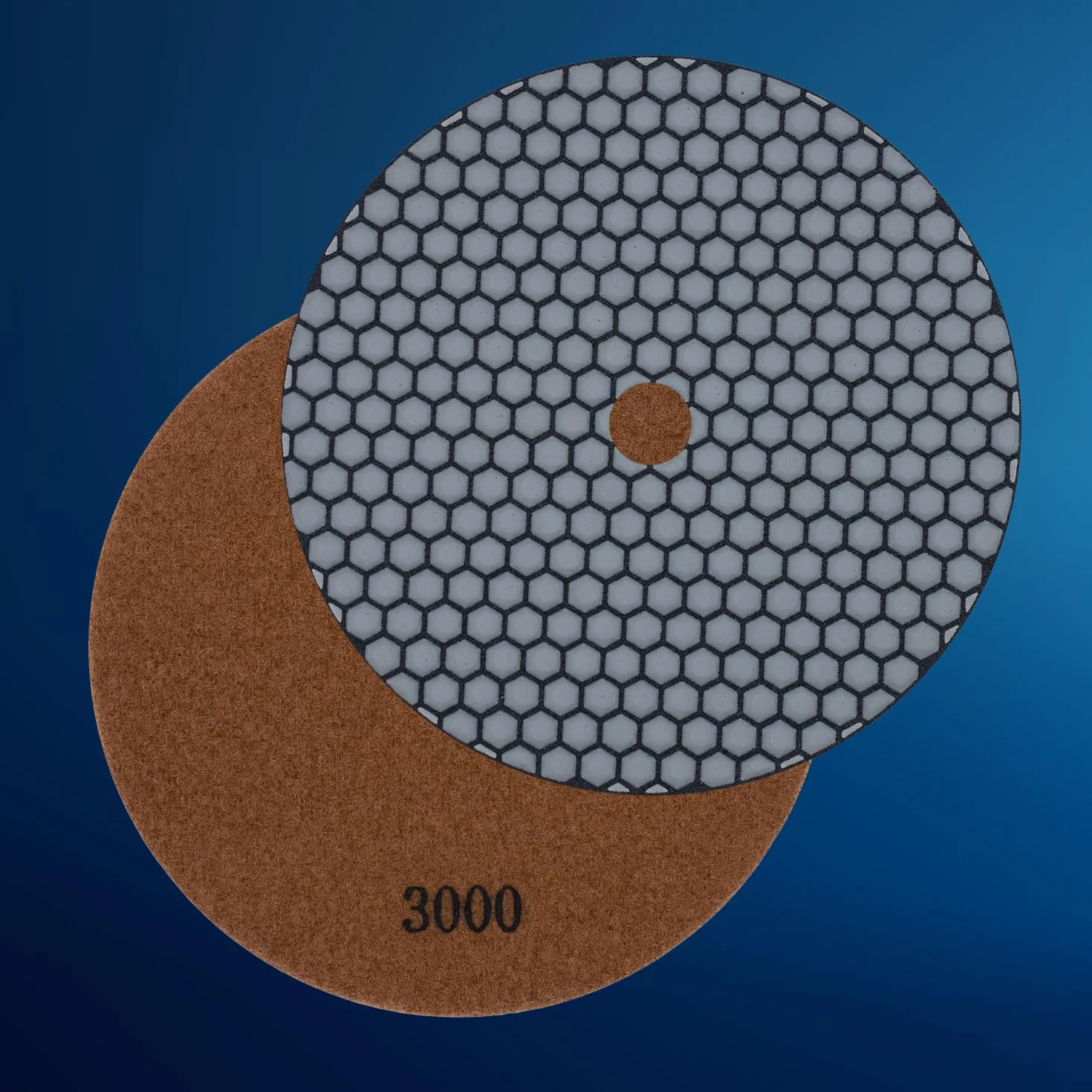 Profesjonalny zestaw diamentowych podkładek szlifierskich EDW, Ø 125 mm, ziarnistość 200 + 3000, talerze na rzep, do kamienia naturalnego, granitu, gresu, płytek, ceramiki, kamienia sztucznego, szkła,