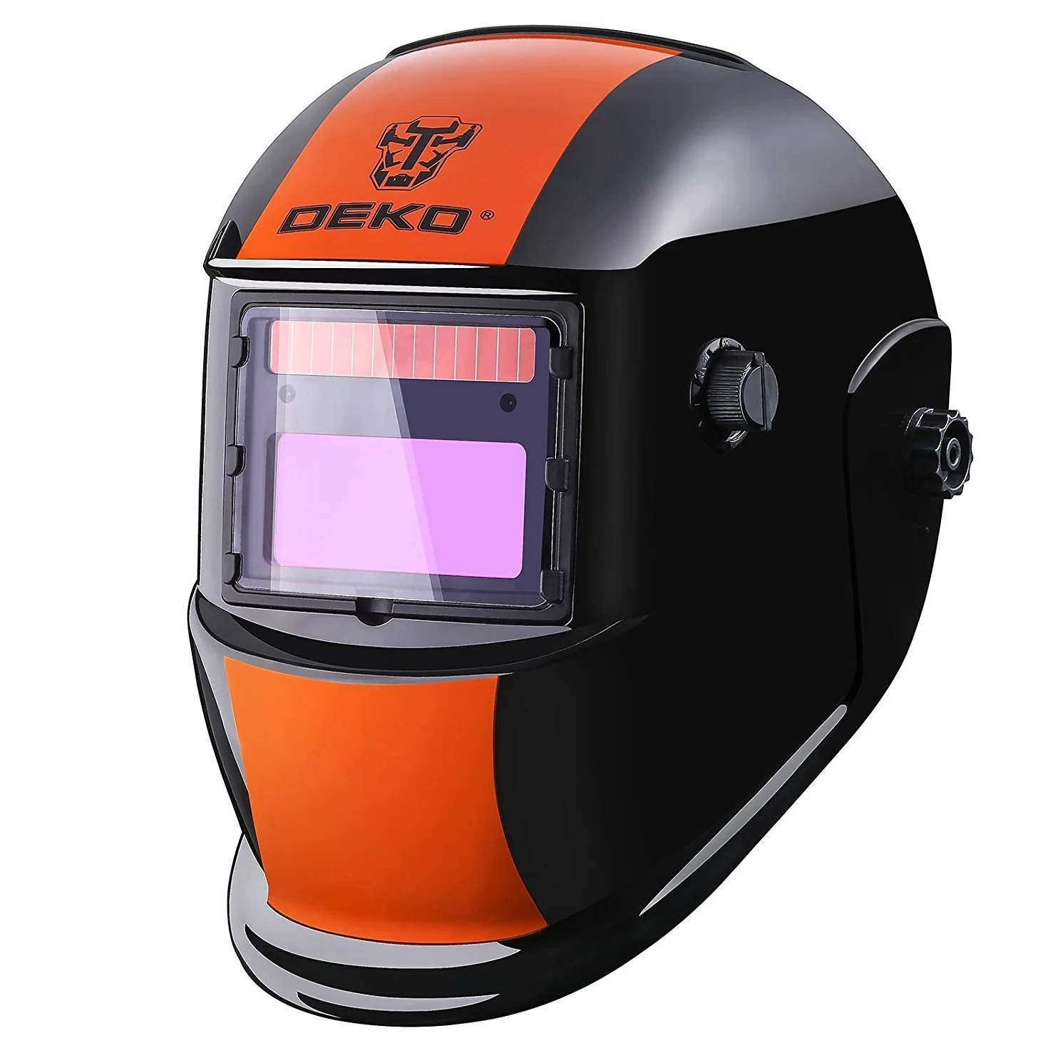 Kask spawalniczy automatyczny True-Color zasilany energią słoneczną: DEKO kask spawalniczy do samochodu, maska spawalnicza do ARC MMA MIG TIG, parasol spawalniczy DIN 4/9-13, klasa optyczna 1/2/1/2
