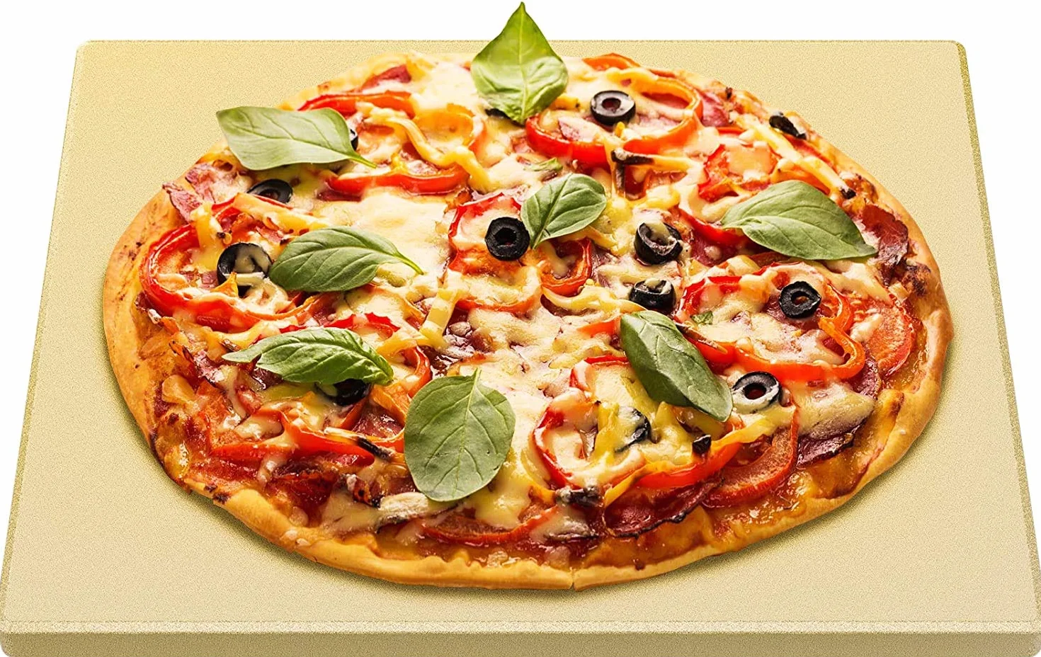 Onlyfire Kwadratowy kamień do pizzy do pieczenia, kordieryt do pieca do pizzy, grilla gazowego, grilla węglowego, kamado, pasuje do systemu grilla Weber Gourmet (38 x 30 cm)