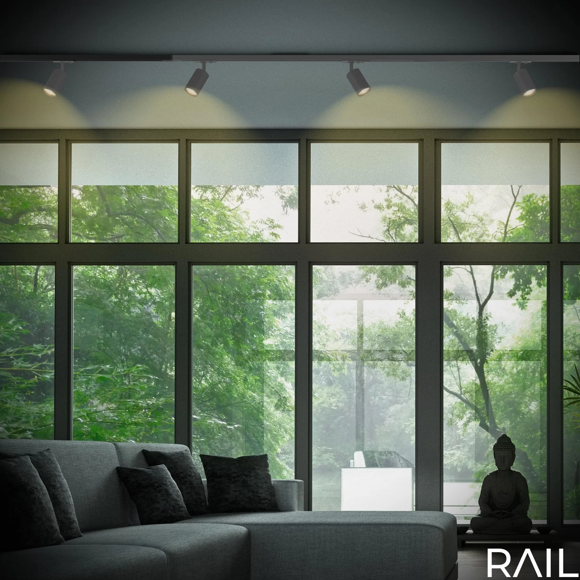 BRILONER - System szynowy Rail szyna zasilająca, akcesoria, element przedłużający, 0,75 m, czarny