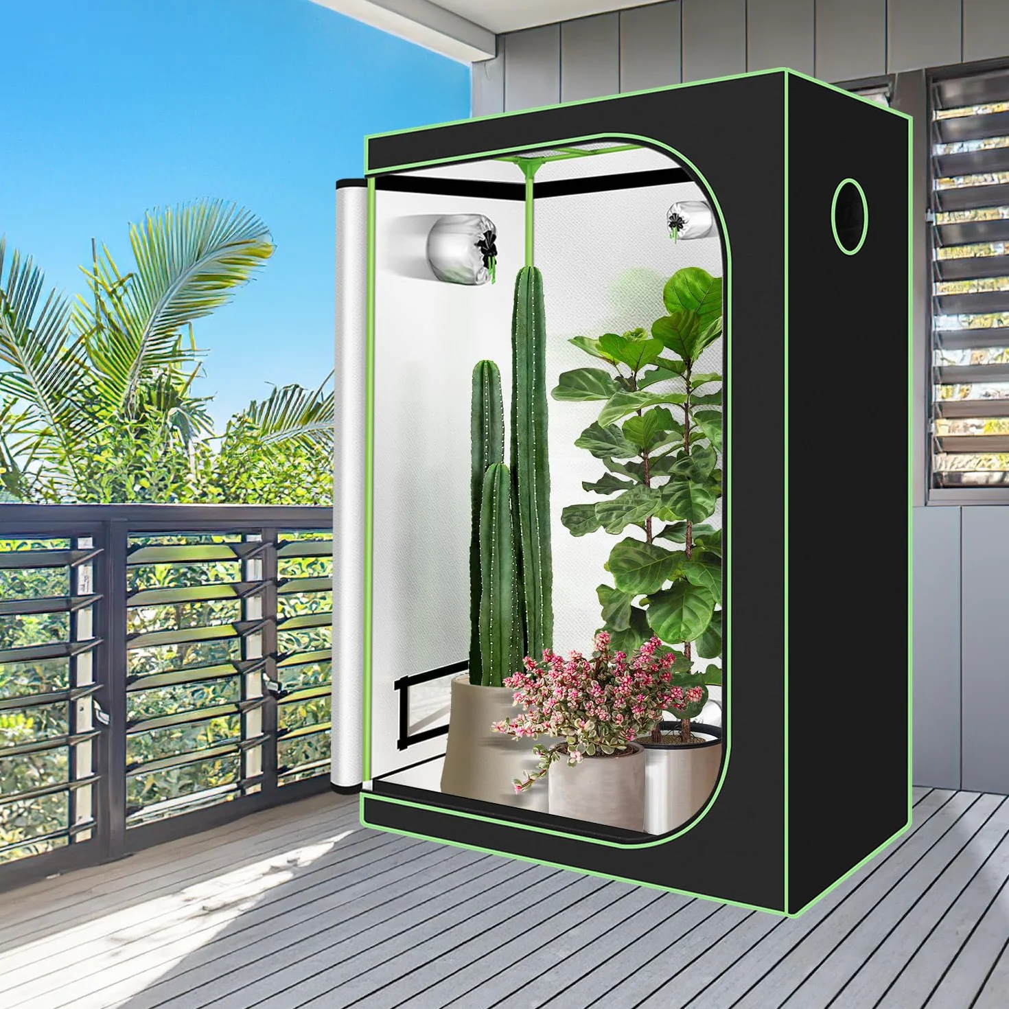 Sonnewelt Namiot do uprawy 600D Oxford Grow Box 100x100x200 cm wodoszczelna szklarnia