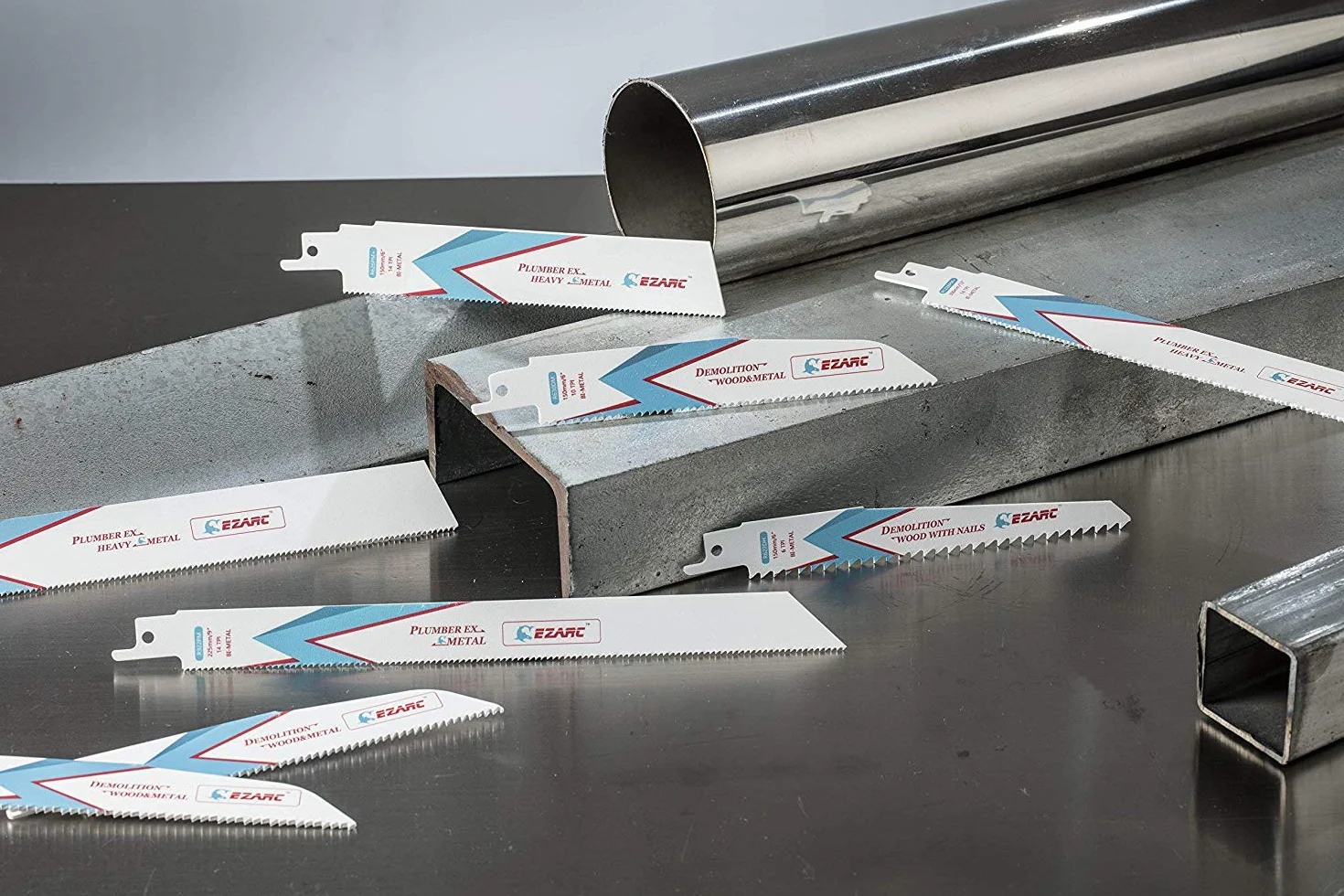 EZARC Brzeszczot do piły szablastej bimetalowy kobaltowy brzeszczoty do piły szablastej do drewna i metalu 225 mm 8+10TPI R930DM (5-pak)