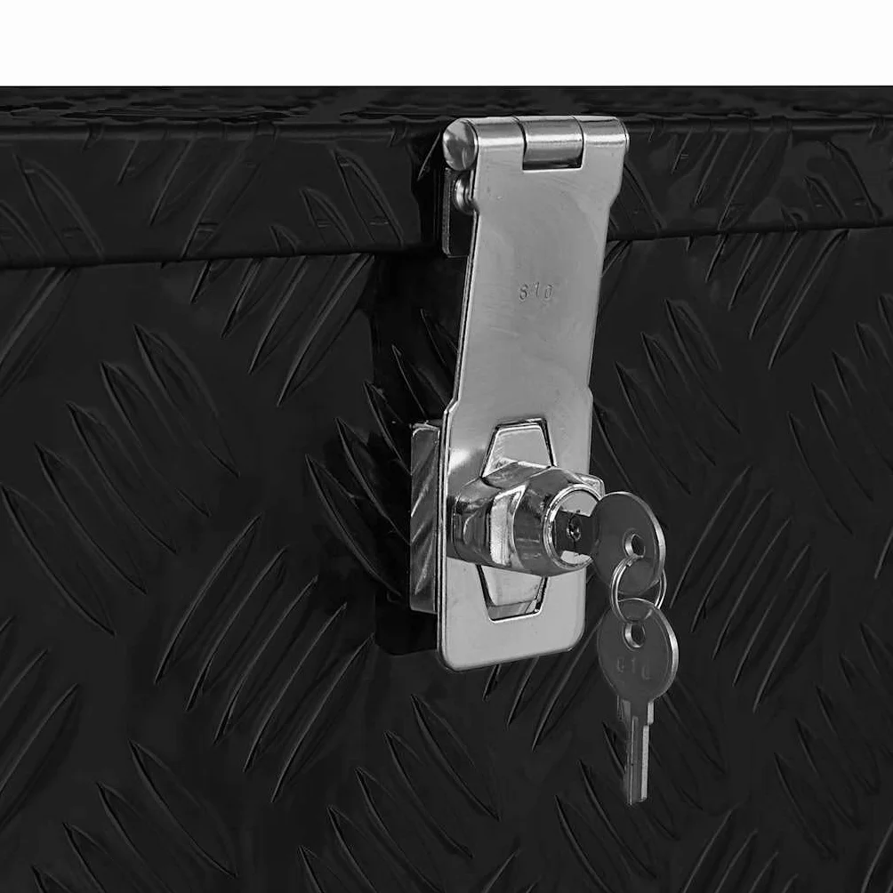 Aluminiowa skrzynka trapezowa, 70 x 24 x 42 cm, srebrna, z systemem zamykania, lekka skrzynka na narzędzia do warsztatu, garażu, gospodarstwa domowego, organizer do przechowywania i transportu