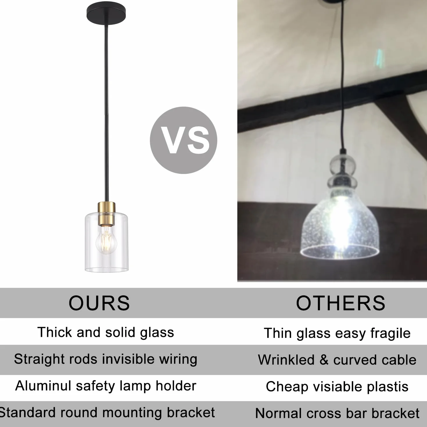 Czarne mosiężne lampy wiszące wyspa kuchenna - przezroczyste szkło wisząca oprawa oświetleniowa wiele łodyg pręty 3 jednostki 30 cm 3 jednostki 10 cm (3 szt. czarny mosiądz downrod)