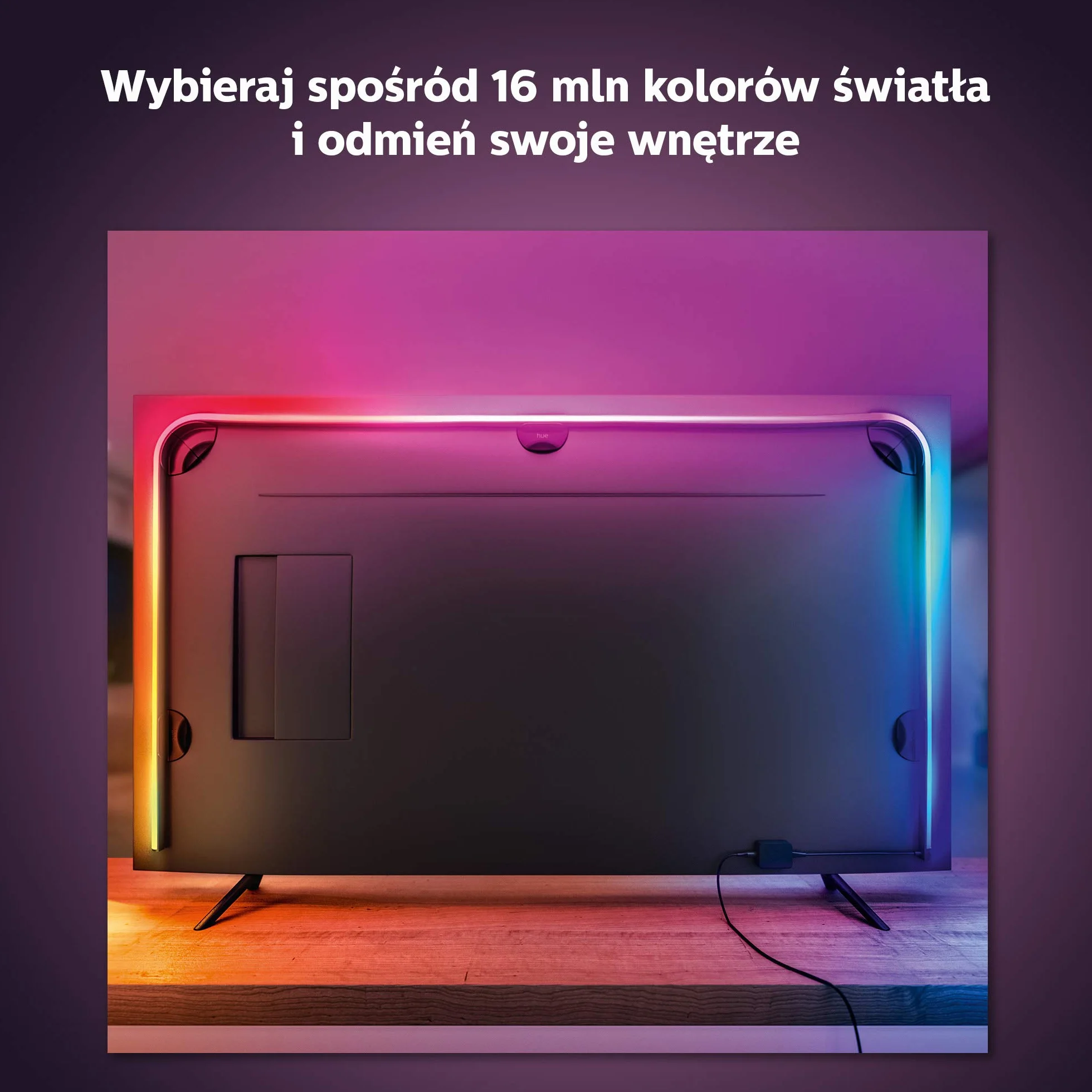Philips Hue Play Taśma LED, 75 cali, Gradient Taśma LEDowa z 16mln Kolorów, Smart LED do Podświetlenia TV i Gamingu