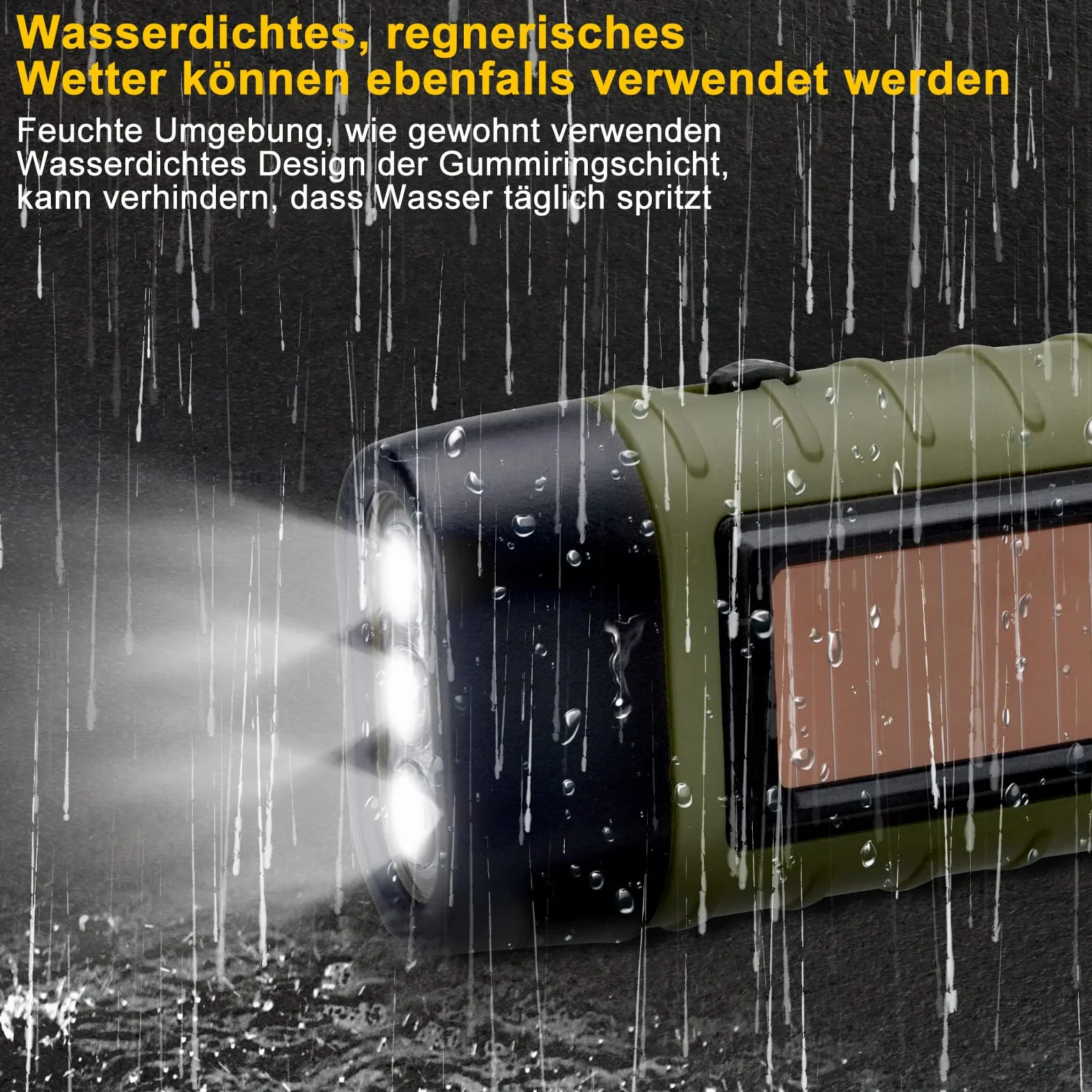 Latarka LED, 2 sztuki, solarna latarka LED, z korbą ręczną, latarka z korbą, wodoszczelna latarka z karabińczykiem do zawieszenia, na wędrówki, wyposażenie awaryjne