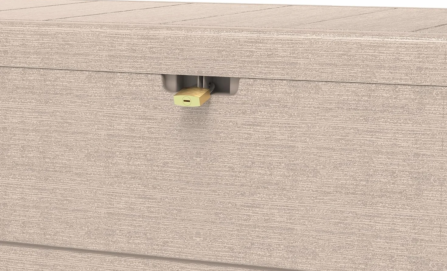 Duramax Cedargrain Durabox plastikowe pudełko do przechowywania, organizer na meble ogrodowe, zamykana pokrywa, plastikowe pudełko na poduszki z kółkami i uchwytami, pudełko na patio, ciepły taupe