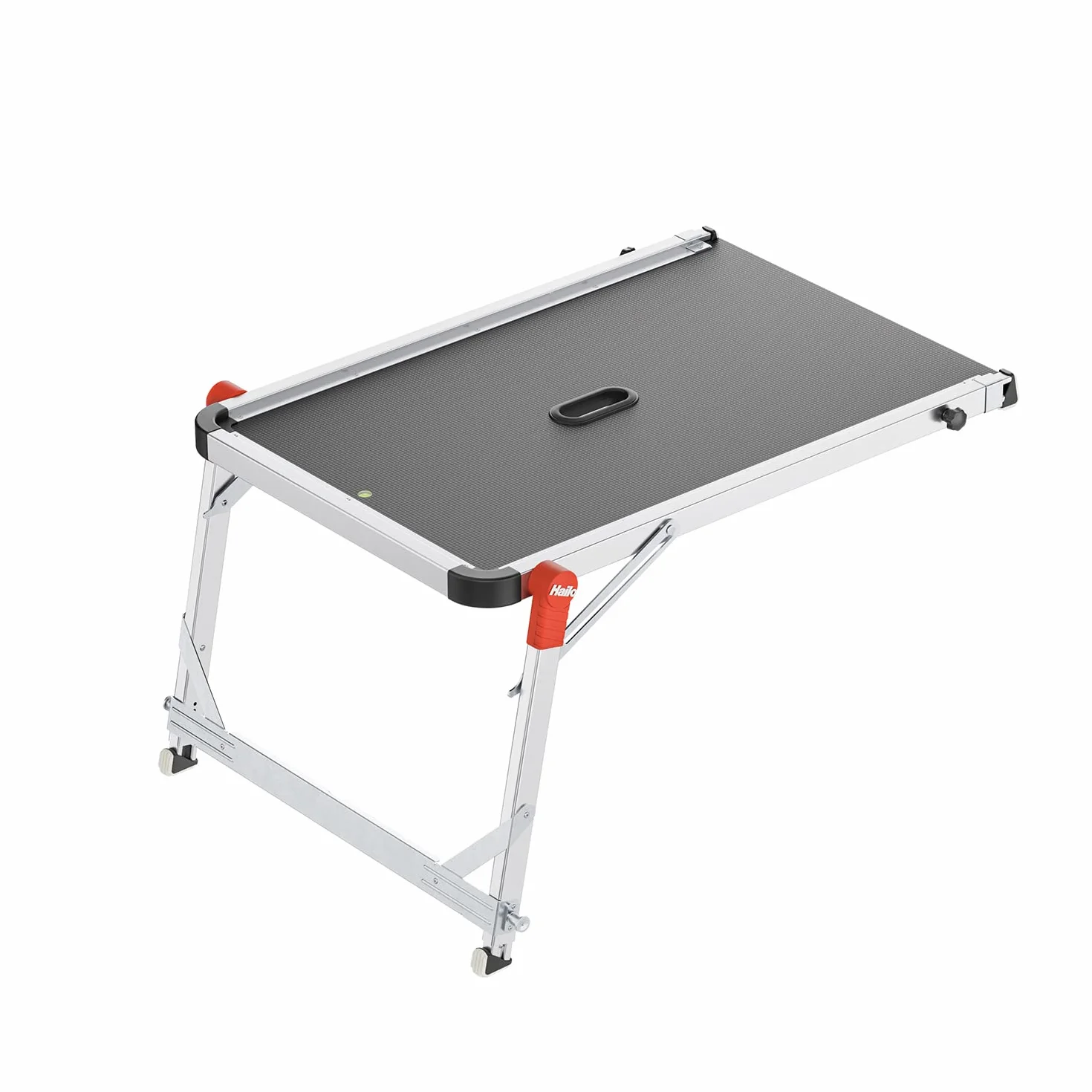 Hailo TP2 Pro platforma robocza do drabin Hailo do 4 stopni, stabilna rama aluminiowa, nośność do 150 kg, waga 9 kg, srebrna