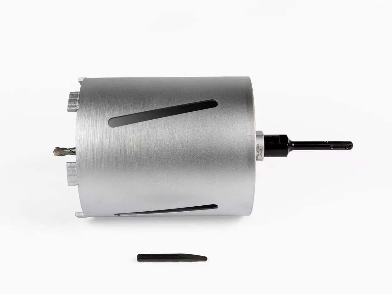 SDS PLUS Diamentowa koronka wiertnicza DM 32-150 mm L 200 mm koronka wiertnicza rdzeniowa M22 z gwintem spiczastym do młotowiertarki (DM 150 mm L 200 mm)