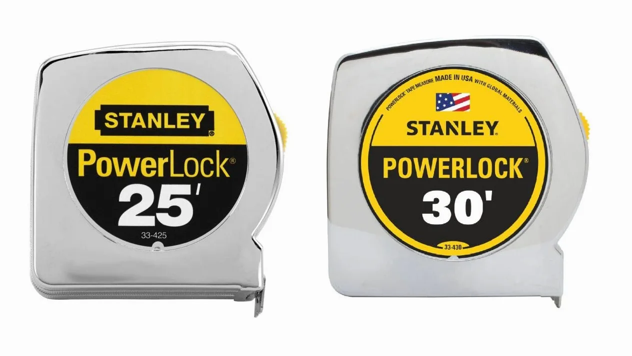 Stanley 33-42530 25ft. and 30ft. Powerlock Tape Measure Combo Pack, Chrome