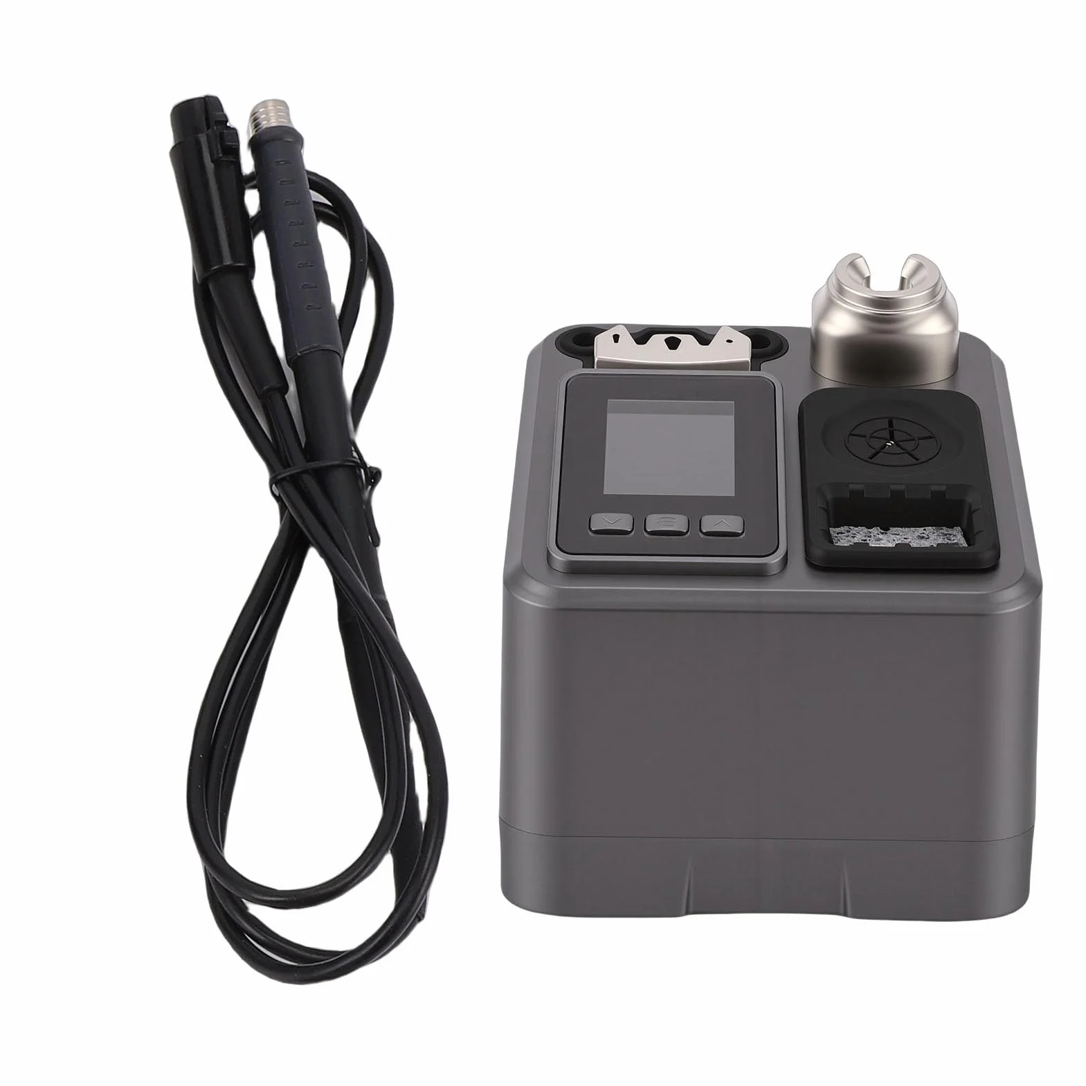 Generic Zestaw Lutownicy o Mocy 120 W. Precyzyjna Regulacja Temperatury PID z Wyświetlaczem LCD do Użytku profesjonalnego. Plastikowy Silikon (wtyczka UE)