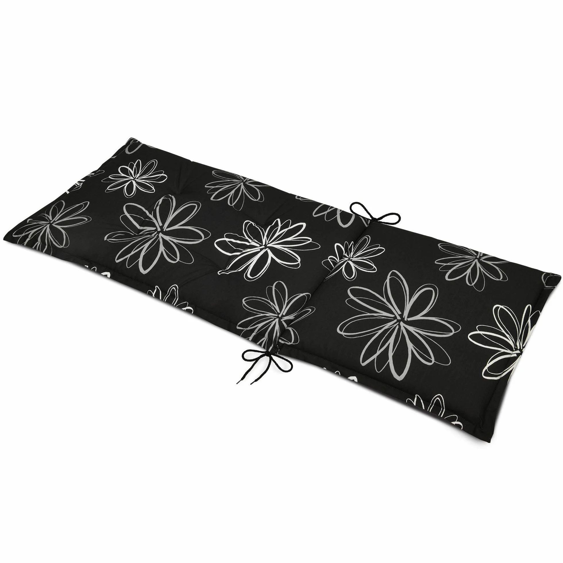 Poduszka na krzesło ogrodowe z wysokim oparciem Beautissu Flores zestaw 4 120x50 cm odporna na promieniowanie UV Szara