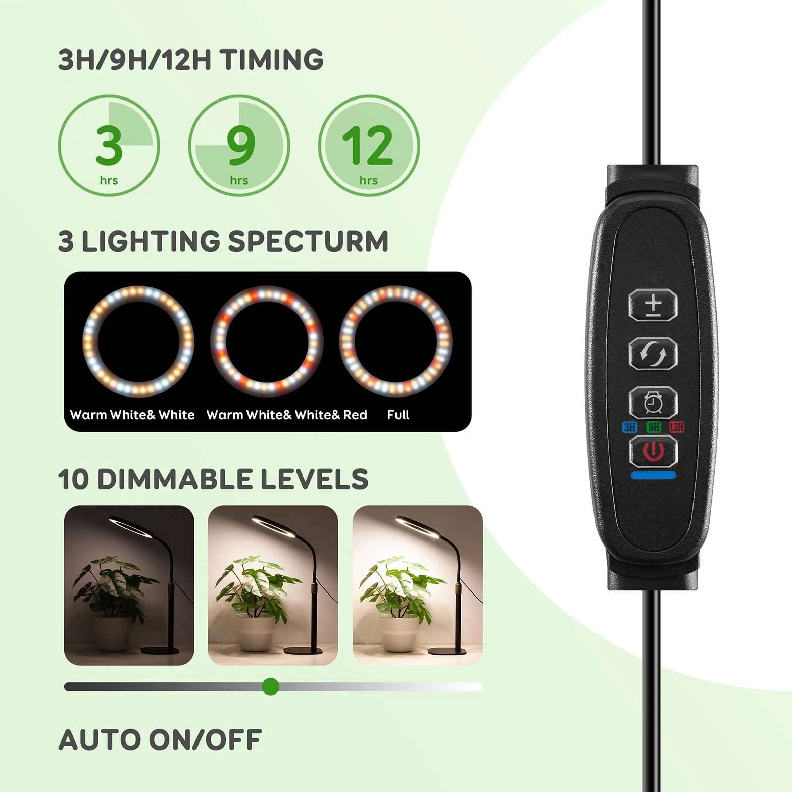 Lampa LED Do Roślin COKOLILA 168 LED Pełne Spektrum 12V 2A 2 Głowice Regulowane 360° Timer Automatyczny